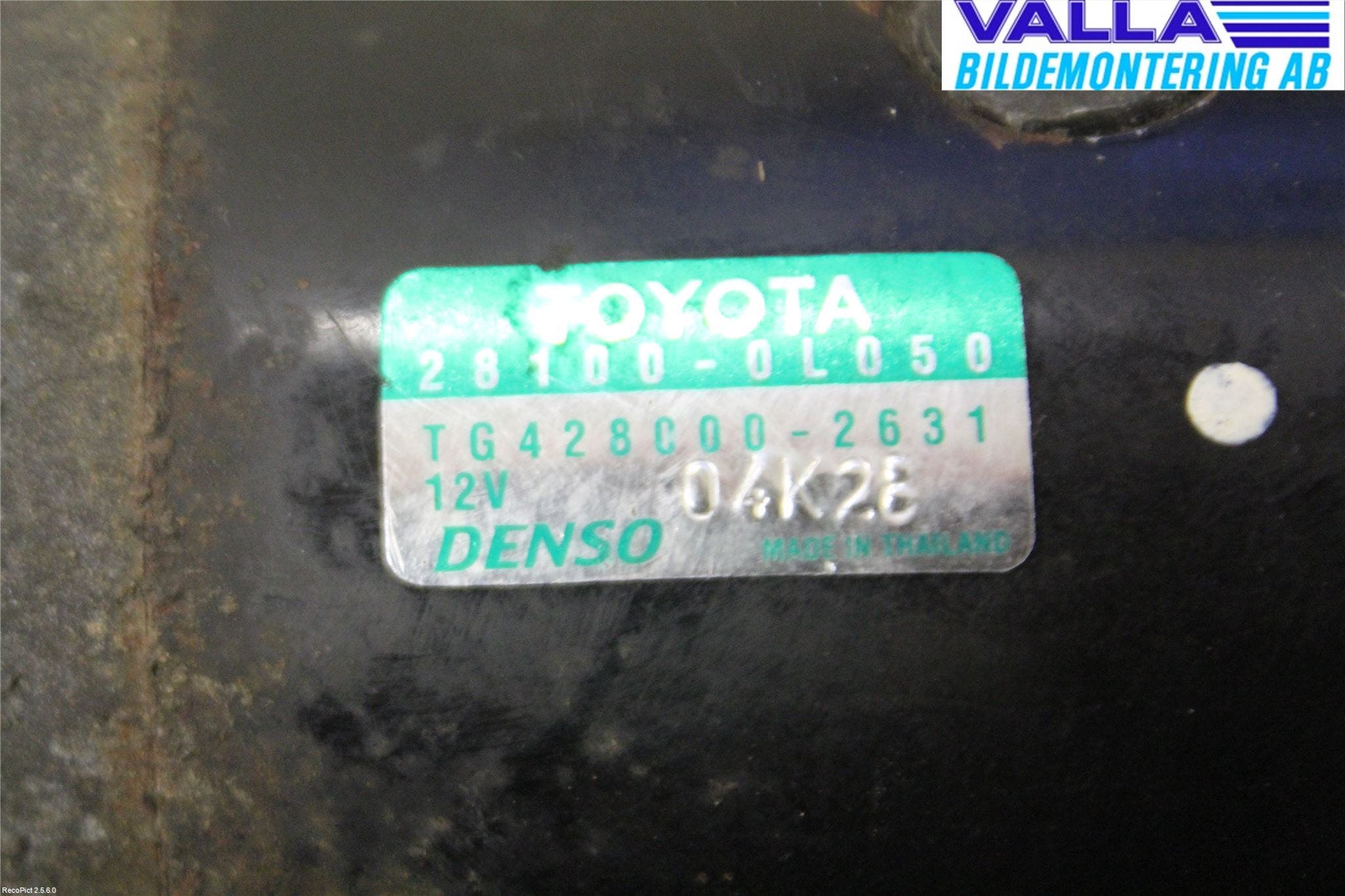 Toyota HILUX 05-16 Startmotor Diesel