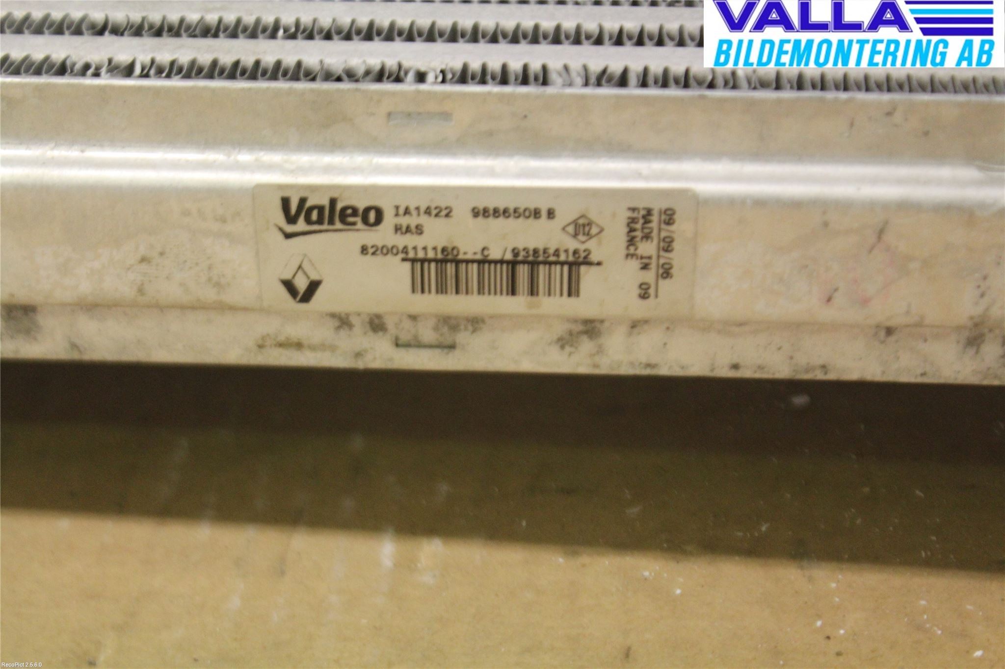 Opel VIVARO 01-14 Laddluft-Intercooler Kyl