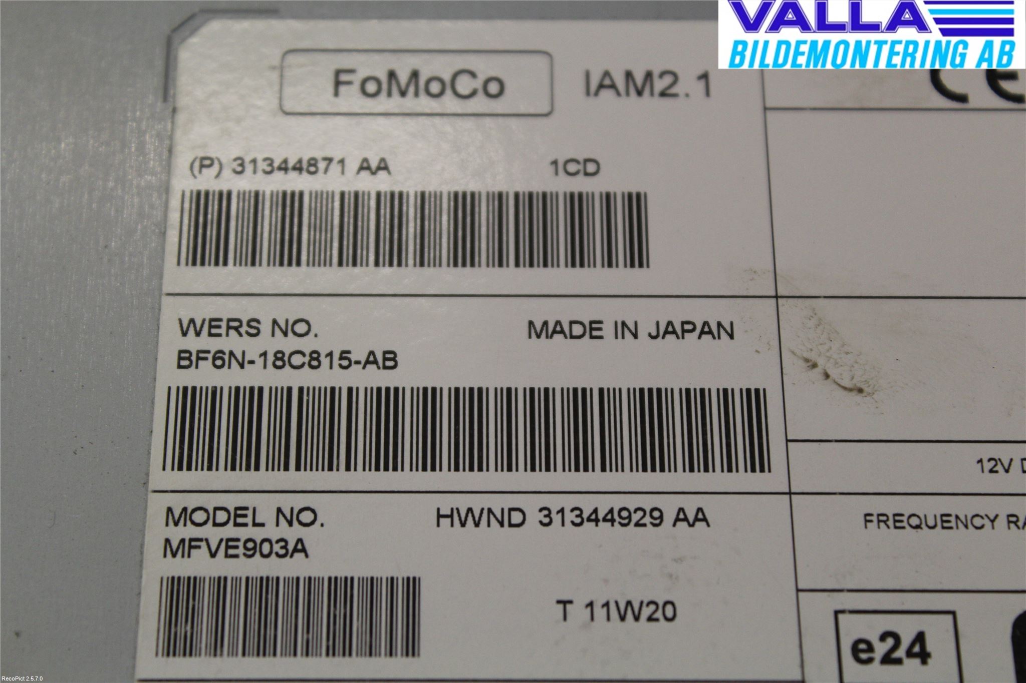 Volvo V70 08-13 Cd Radio - Multimediapanel