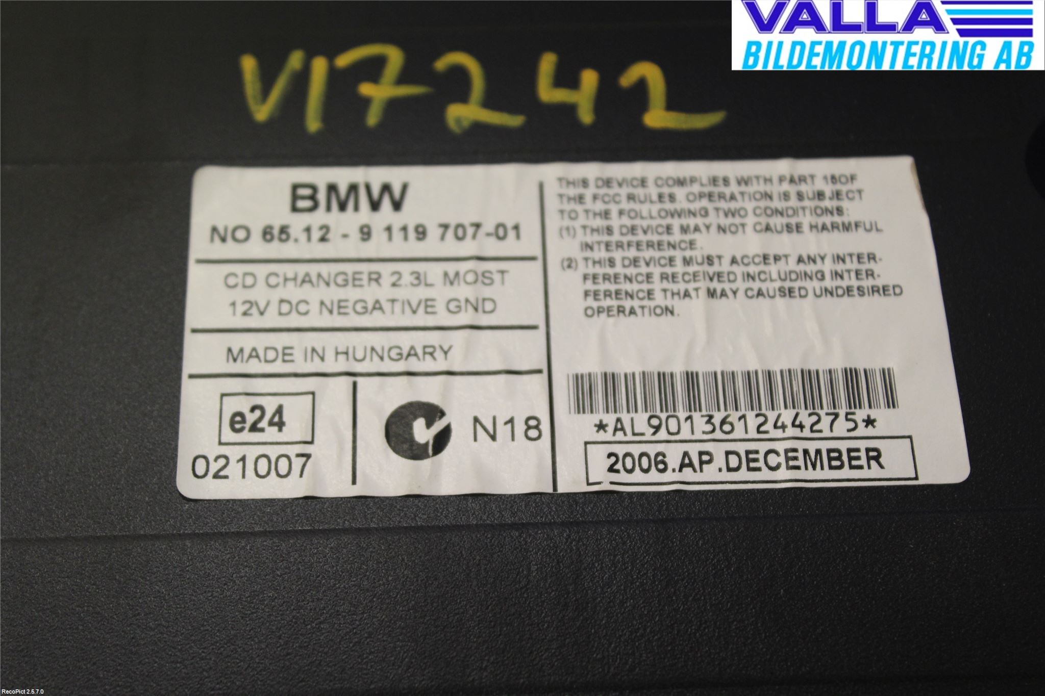 BMW 3 E92/93 Coupé/Cab 05-14 Cd Växlare