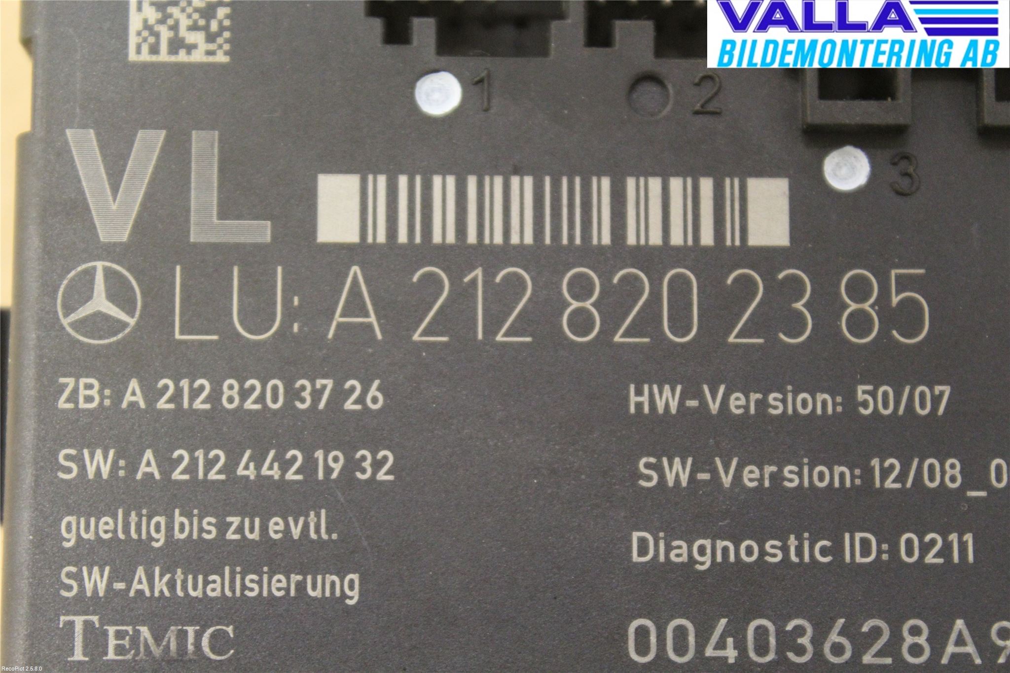 Mercedes-Benz MB E-KLASS (W212) 09-16 Styrenhet Dörr