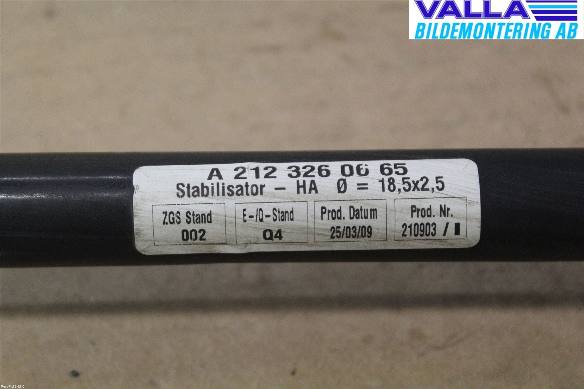 Mercedes-Benz MB E-KLASS (W212) 09-16 Krängningshämmare Bak