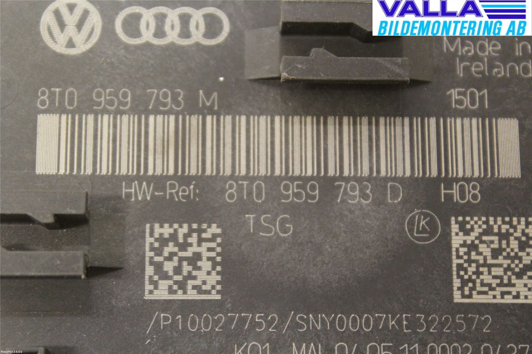 Audi A4/S4 08-11 Styrenhet Dörr