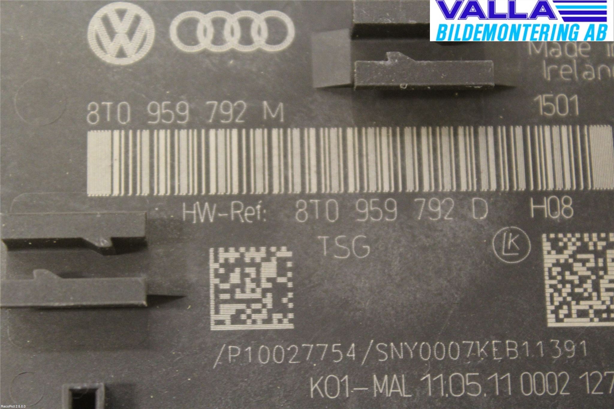 Audi A4/S4 08-11 Styrenhet Dörr