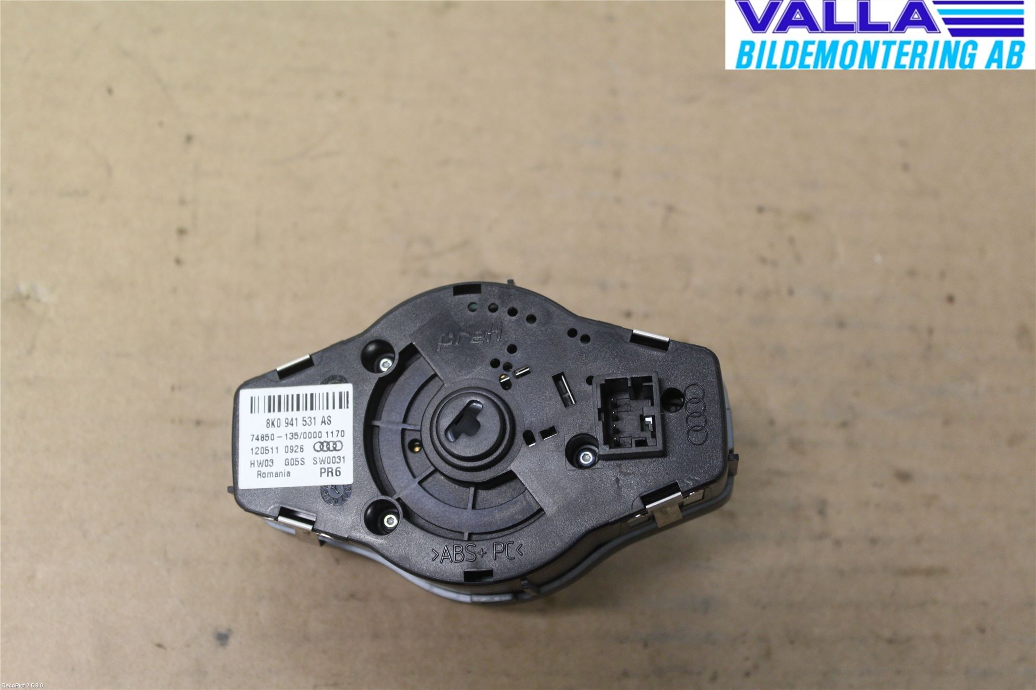 Audi A4/S4 08-11 Strömställare Ljus