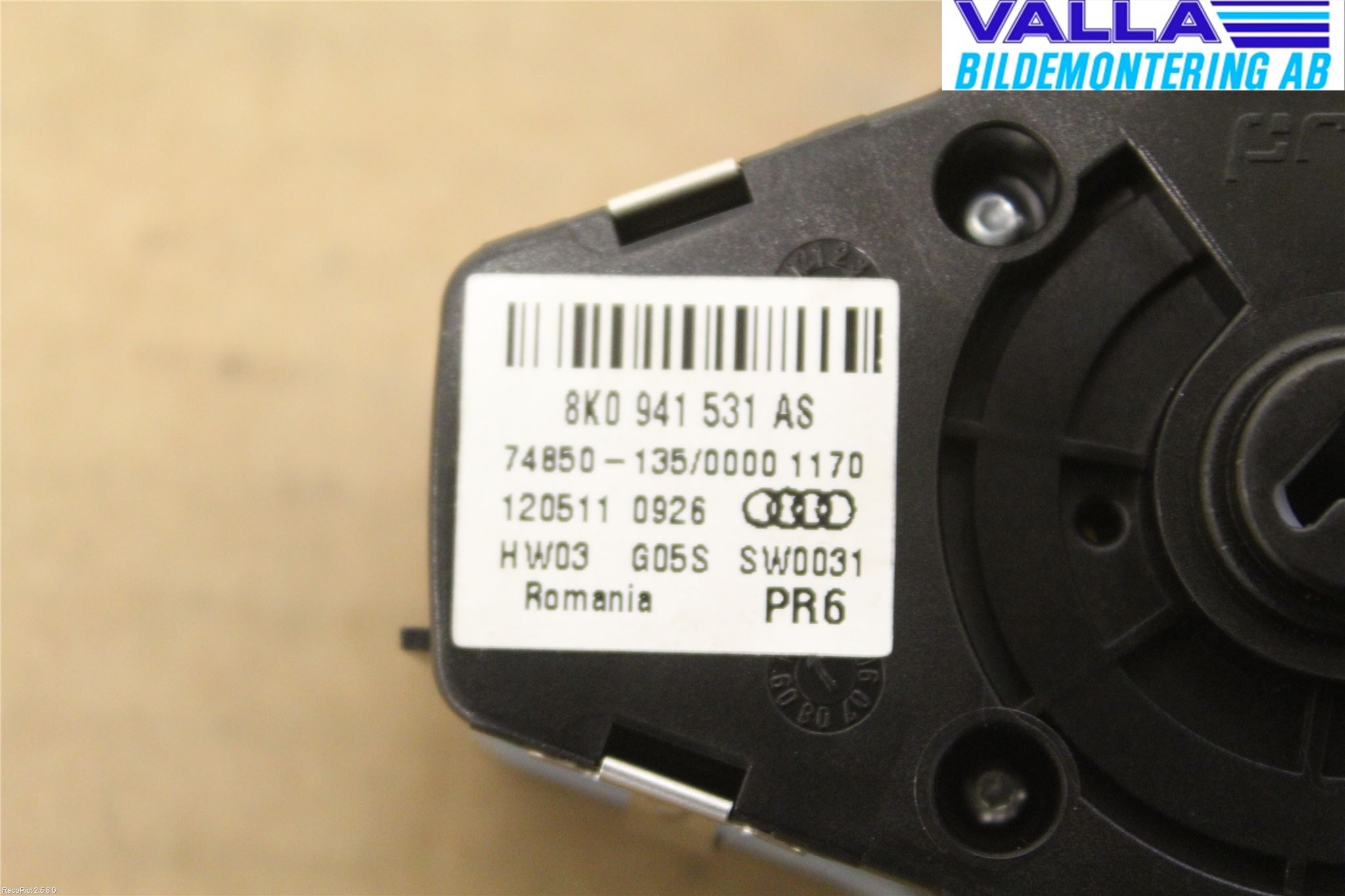 Audi A4/S4 08-11 Strömställare Ljus