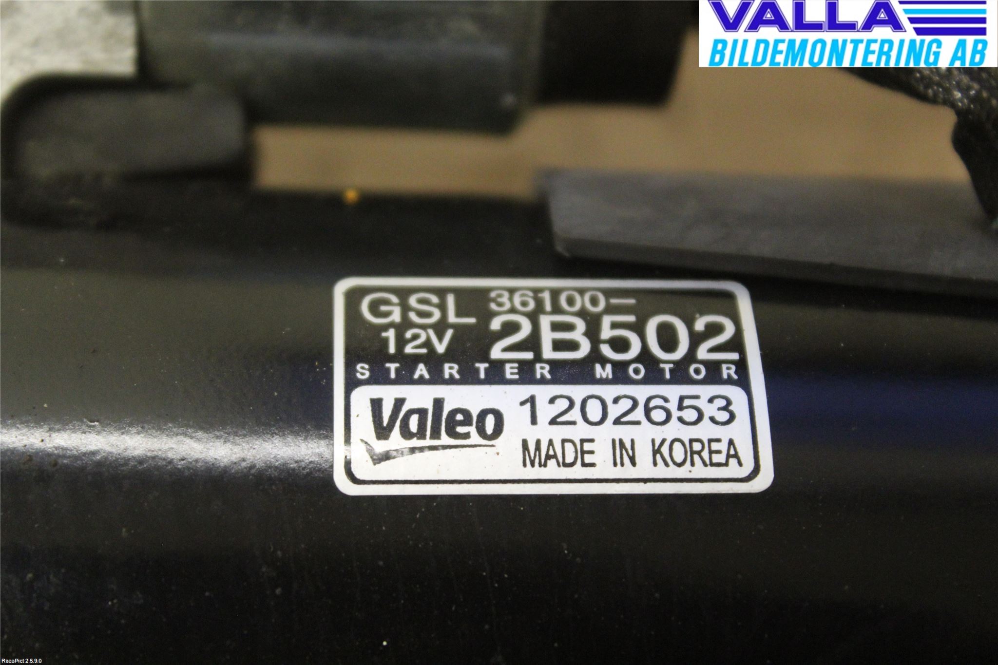 Hyundai VELOSTER 12-17 Startmotor