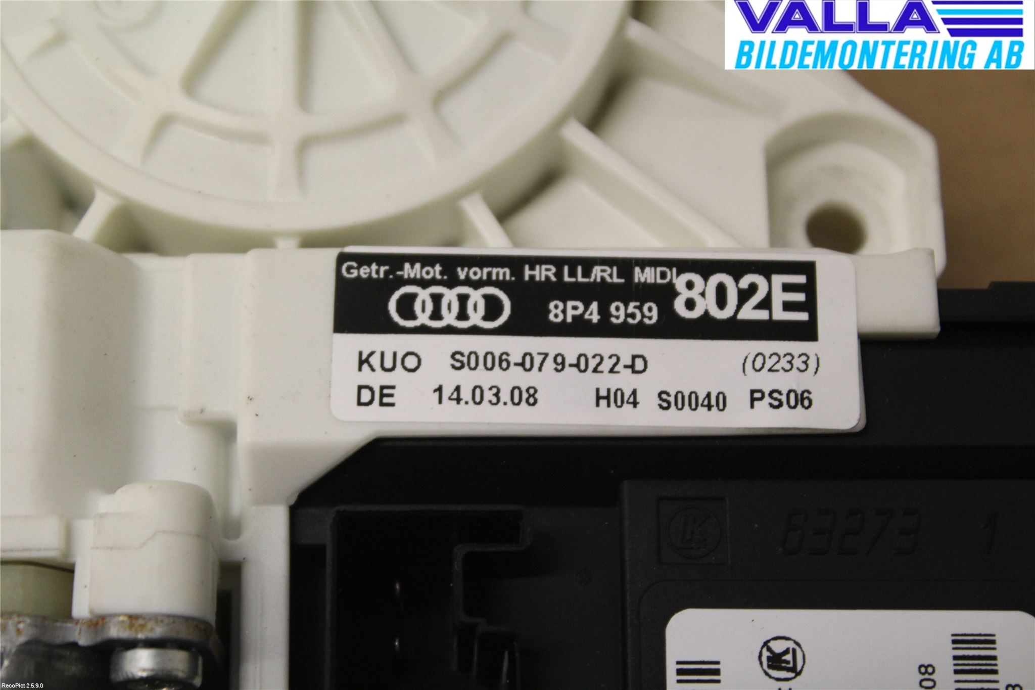 Audi A3/S3 05-13 Fönsterhissmotor