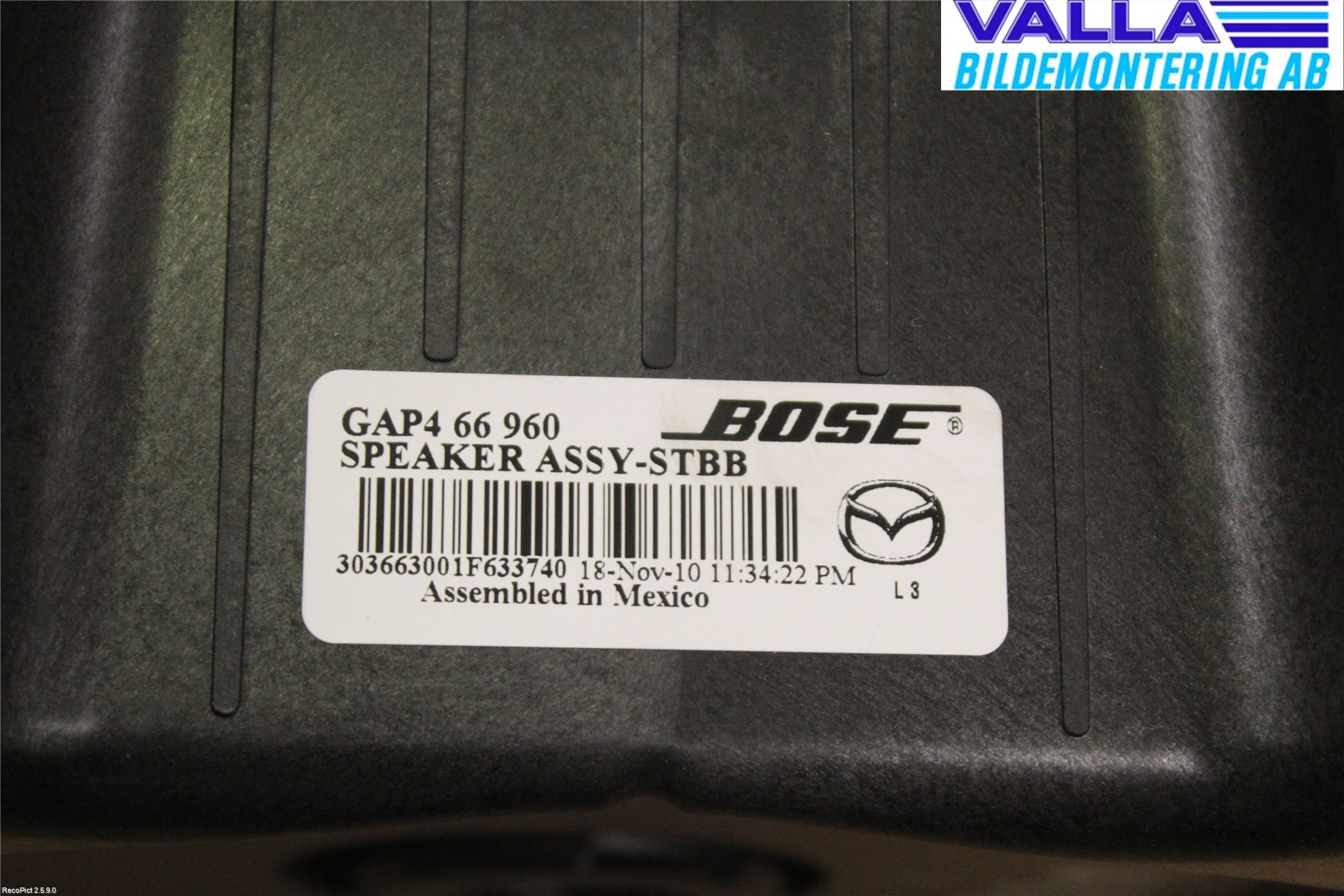 Mazda 6 08-13 Högtalare