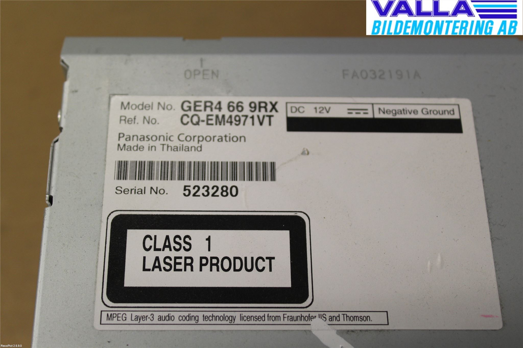 Mazda 6 08-13 Cd Radio - Multimediapanel