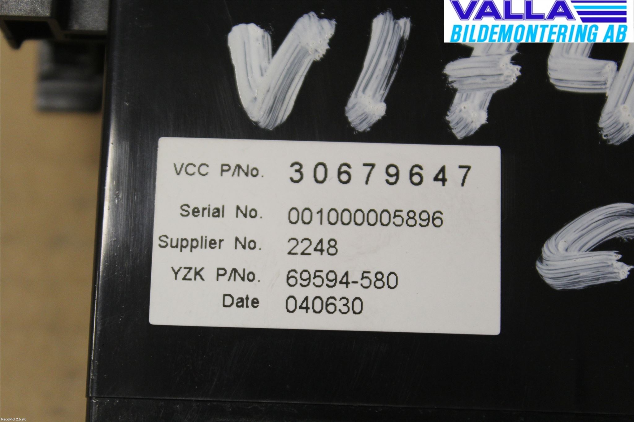 Volvo V50 04-07 Kontrolldisplay