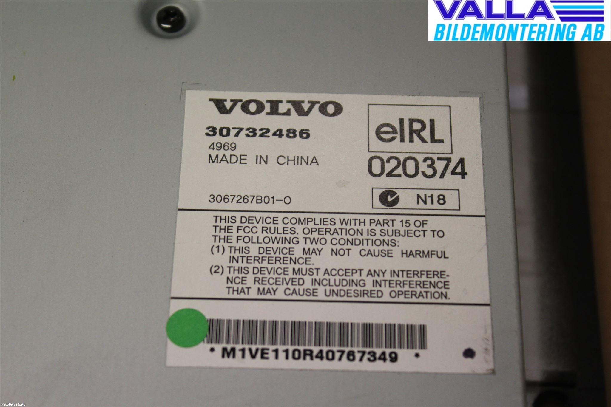 Volvo V50 04-07 Radio-Stereo Förstärkare