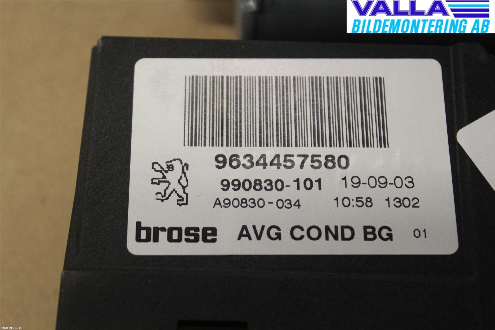 Peugeot 307 01-05 Fönsterhissmotor