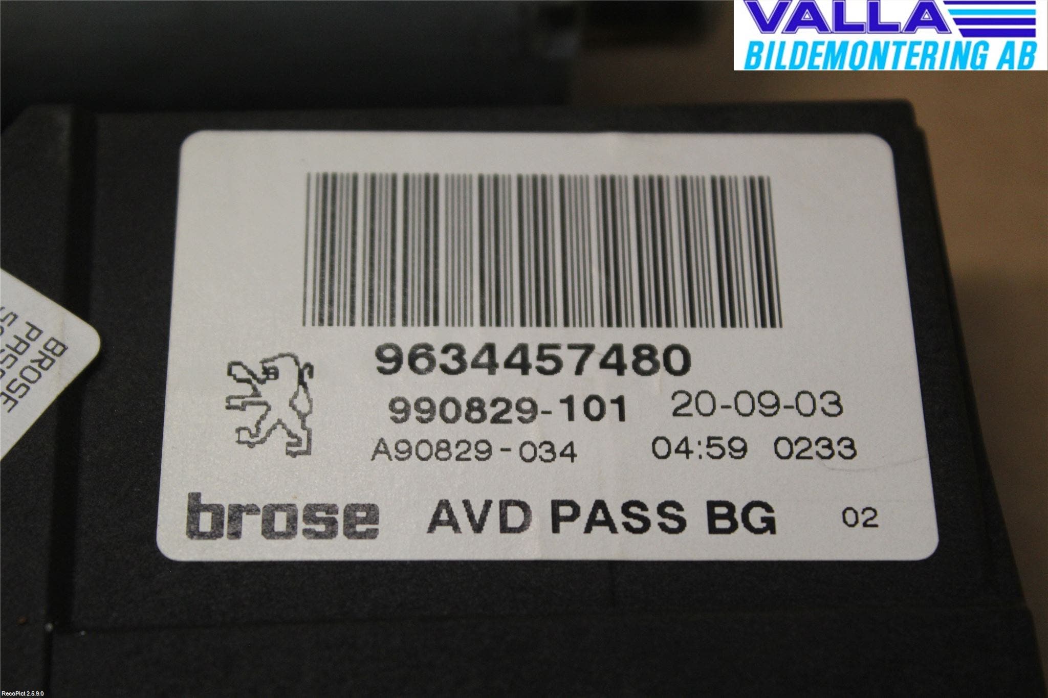 Peugeot 307 01-05 Fönsterhissmotor