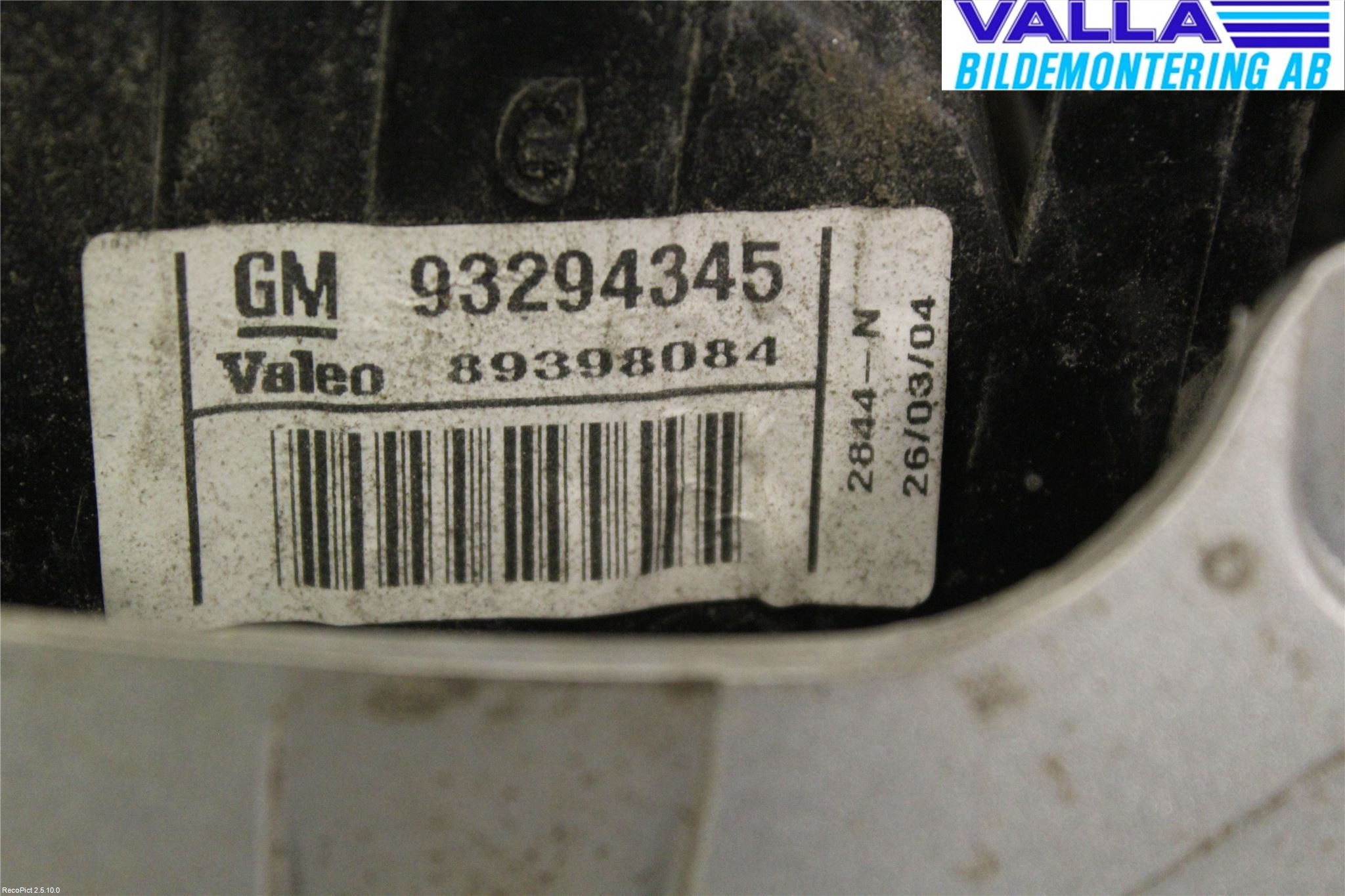 Opel MERIVA A   03-10 Bakljus Vänster