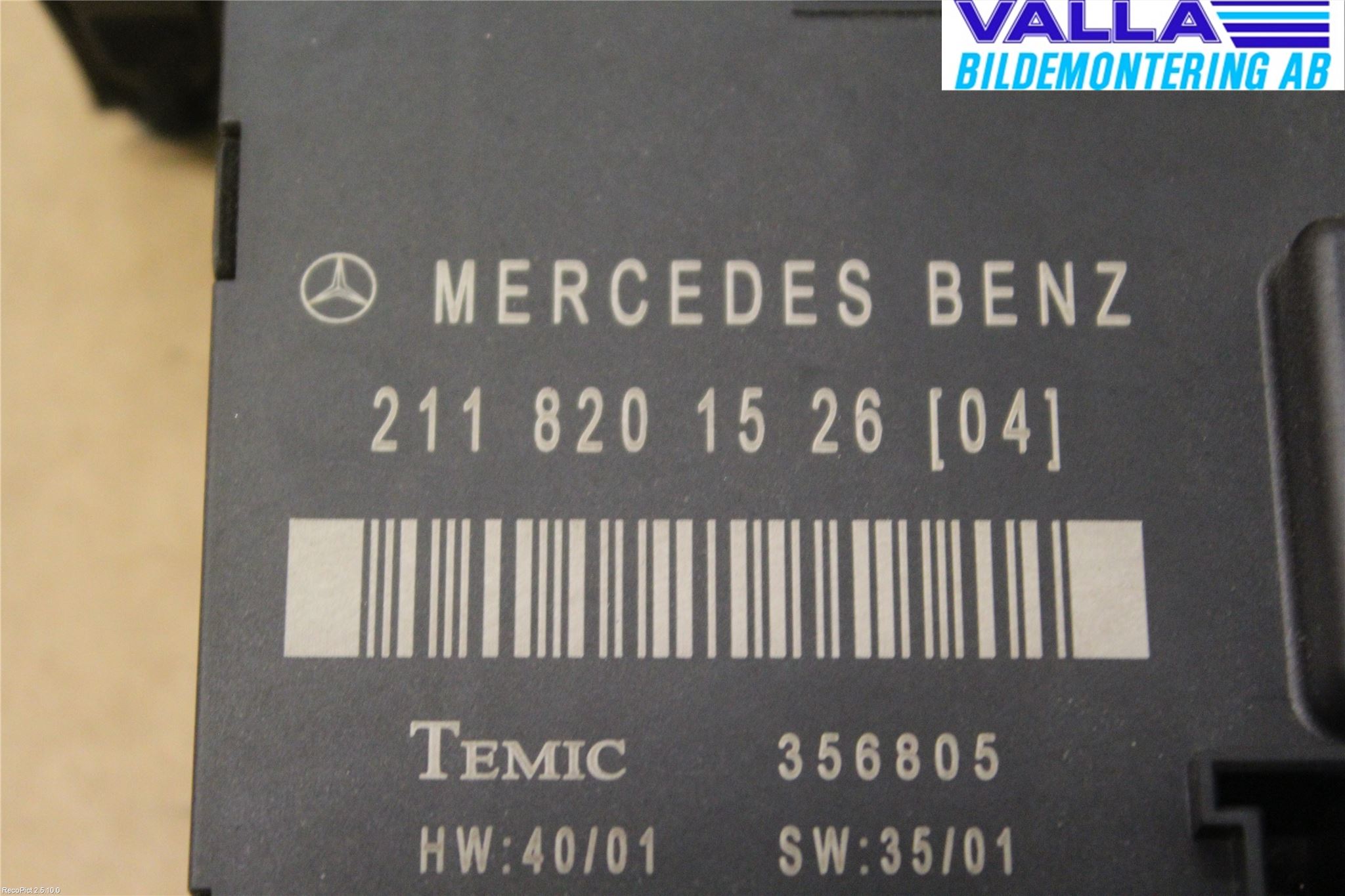 Mercedes-Benz MB E-KLASS (W211) 02-09 Styrenhet Dörr