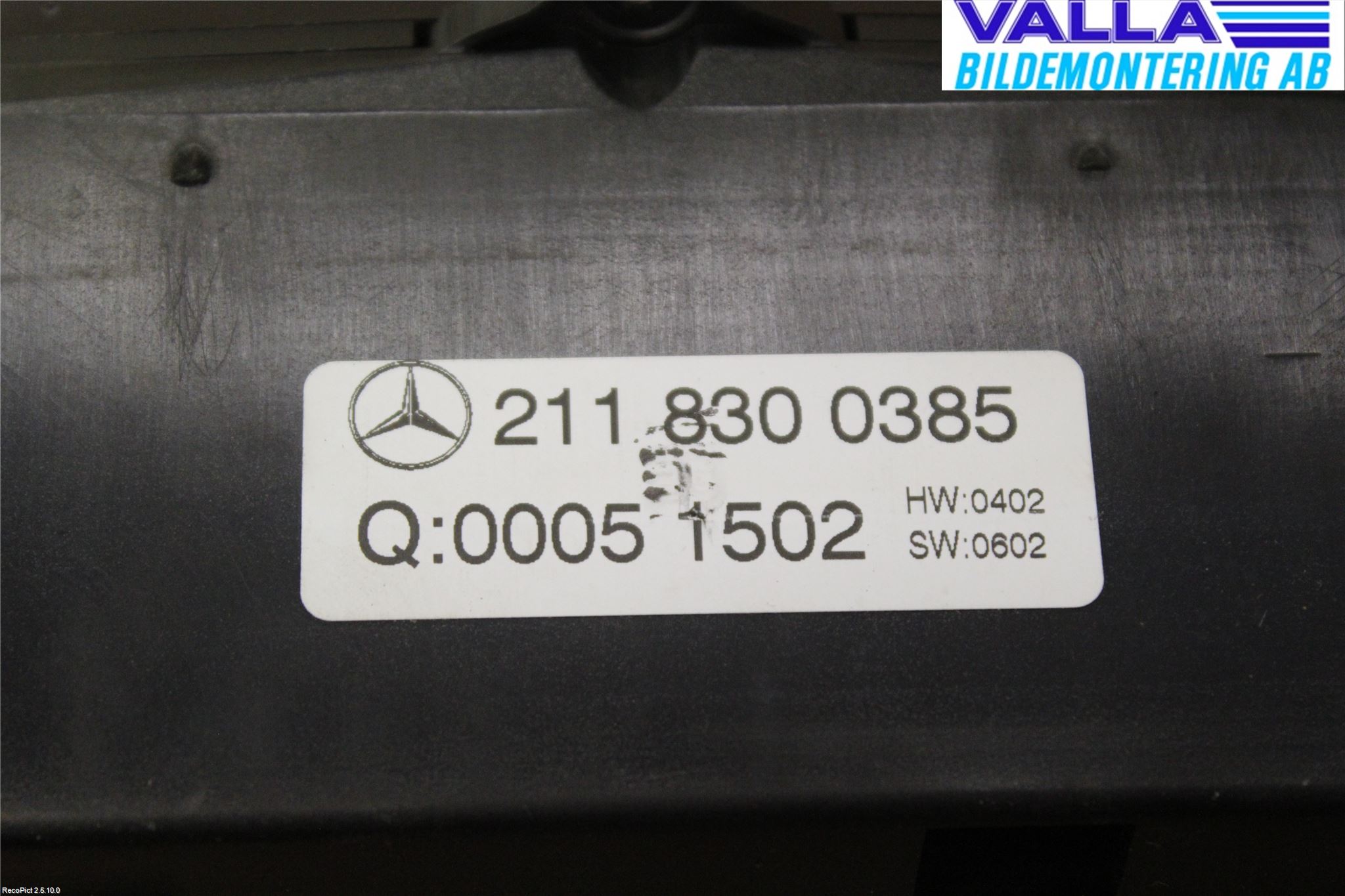 Mercedes-Benz MB E-KLASS (W211) 02-09 Ac Styrenhet Ac Manöveren