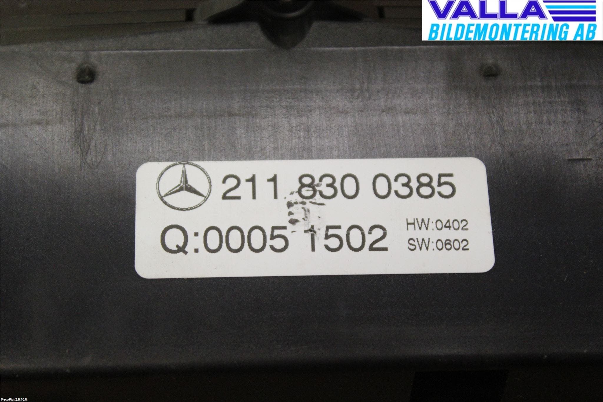 Mercedes-Benz MB E-KLASS (W211) 02-09 Ac Styrenhet Ac Manöveren