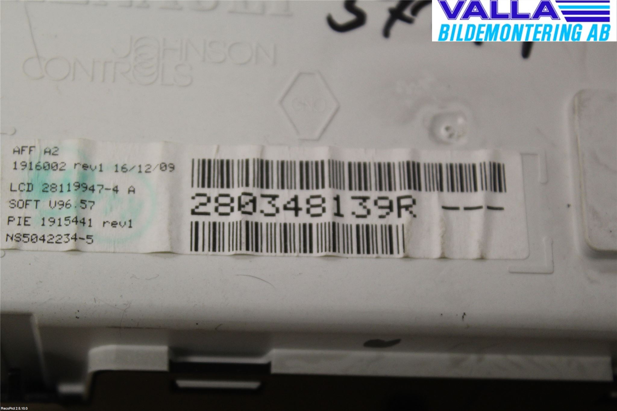 Renault CLIO III  09-12 Kontrolldisplay