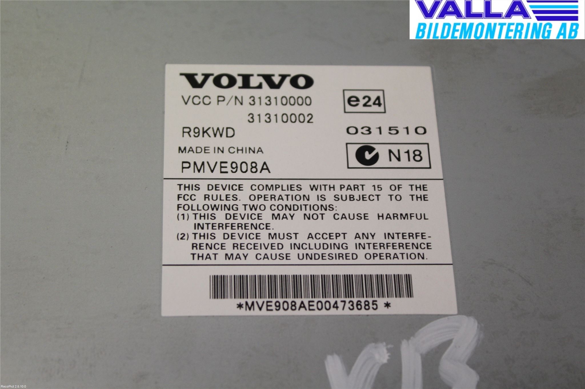 Volvo V50 08-12 Radio-Stereo Förstärkare