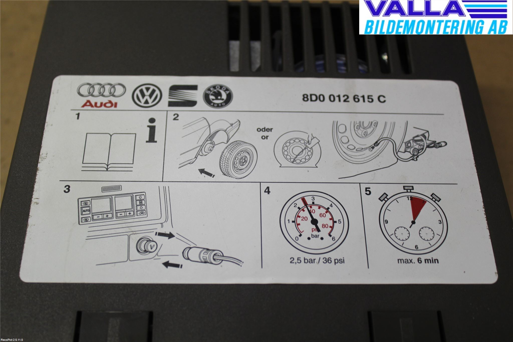 Volkswagen VW PASSAT 11-14 Kompressor Däck