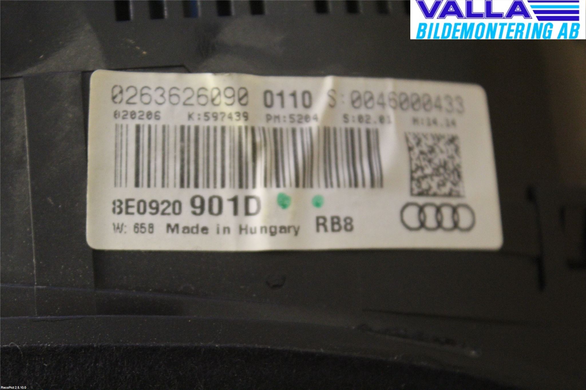 Audi A4/S4 05-07 Instrument Komb