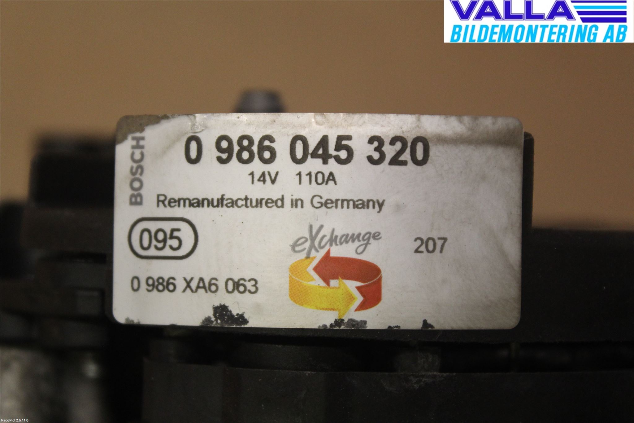 Volkswagen VW TOURAN 03-10 Generator