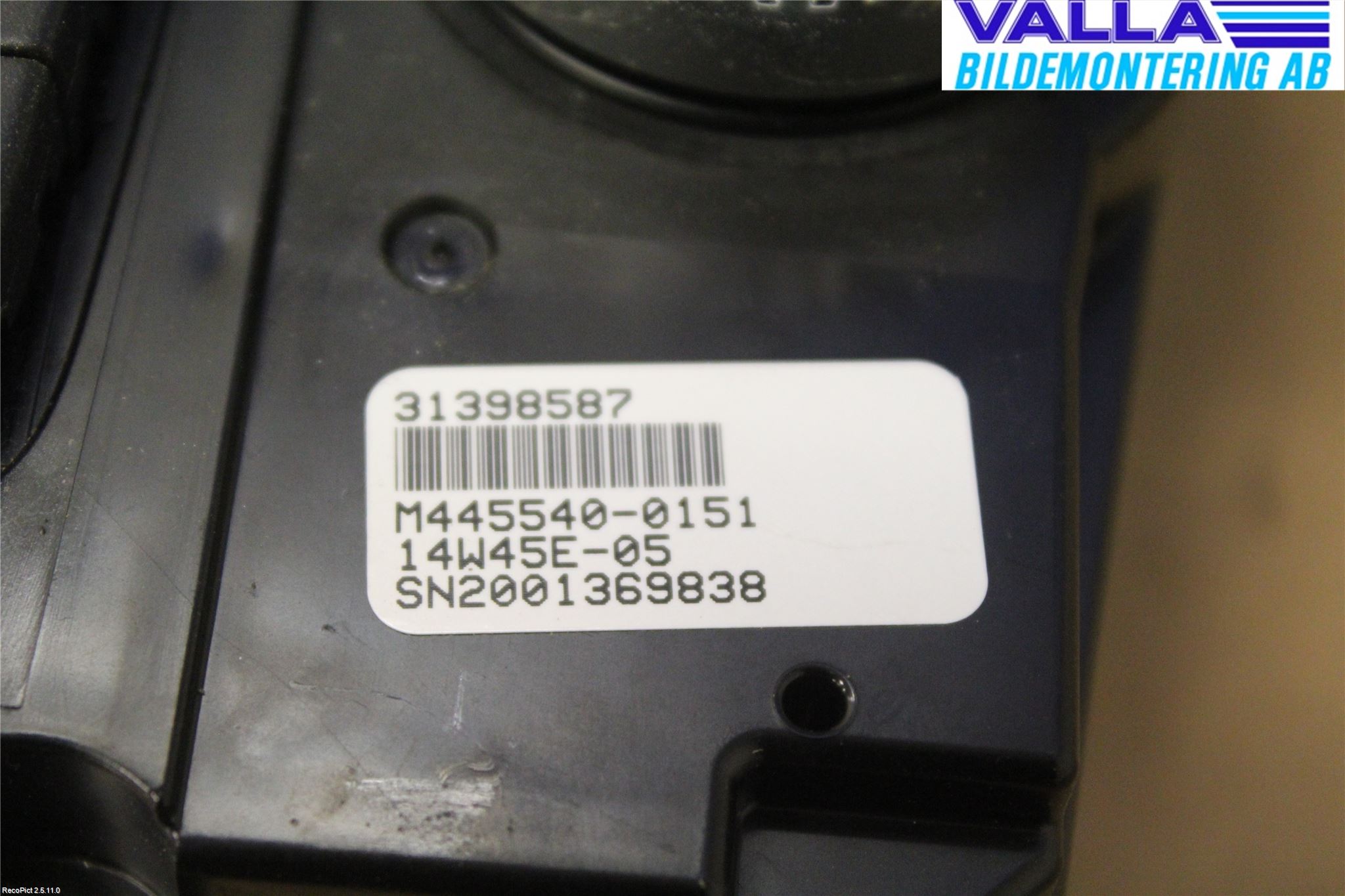 Volvo V70 14-16 Värmereglage