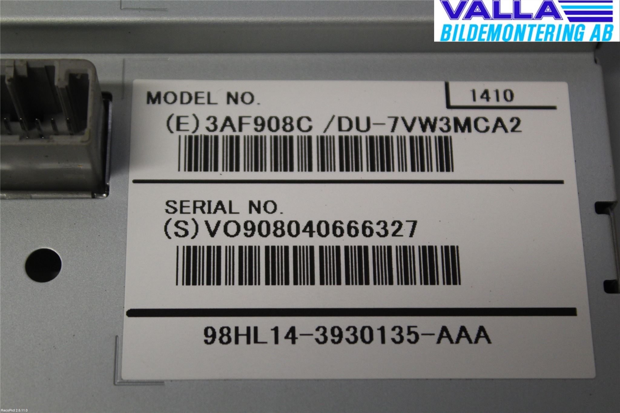 Volvo V70 14-16 Multifunktionsdisplay