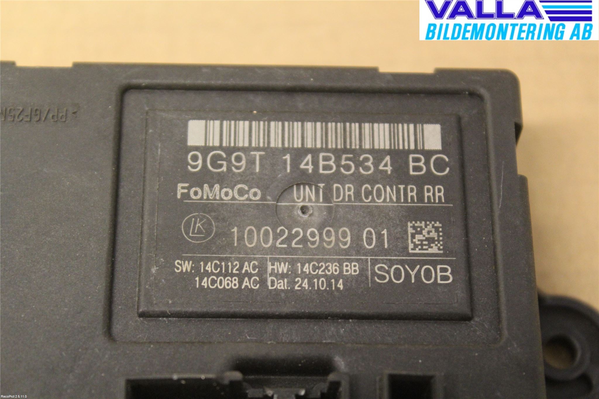 Volvo V70 14-16 Styrenhet Dörr