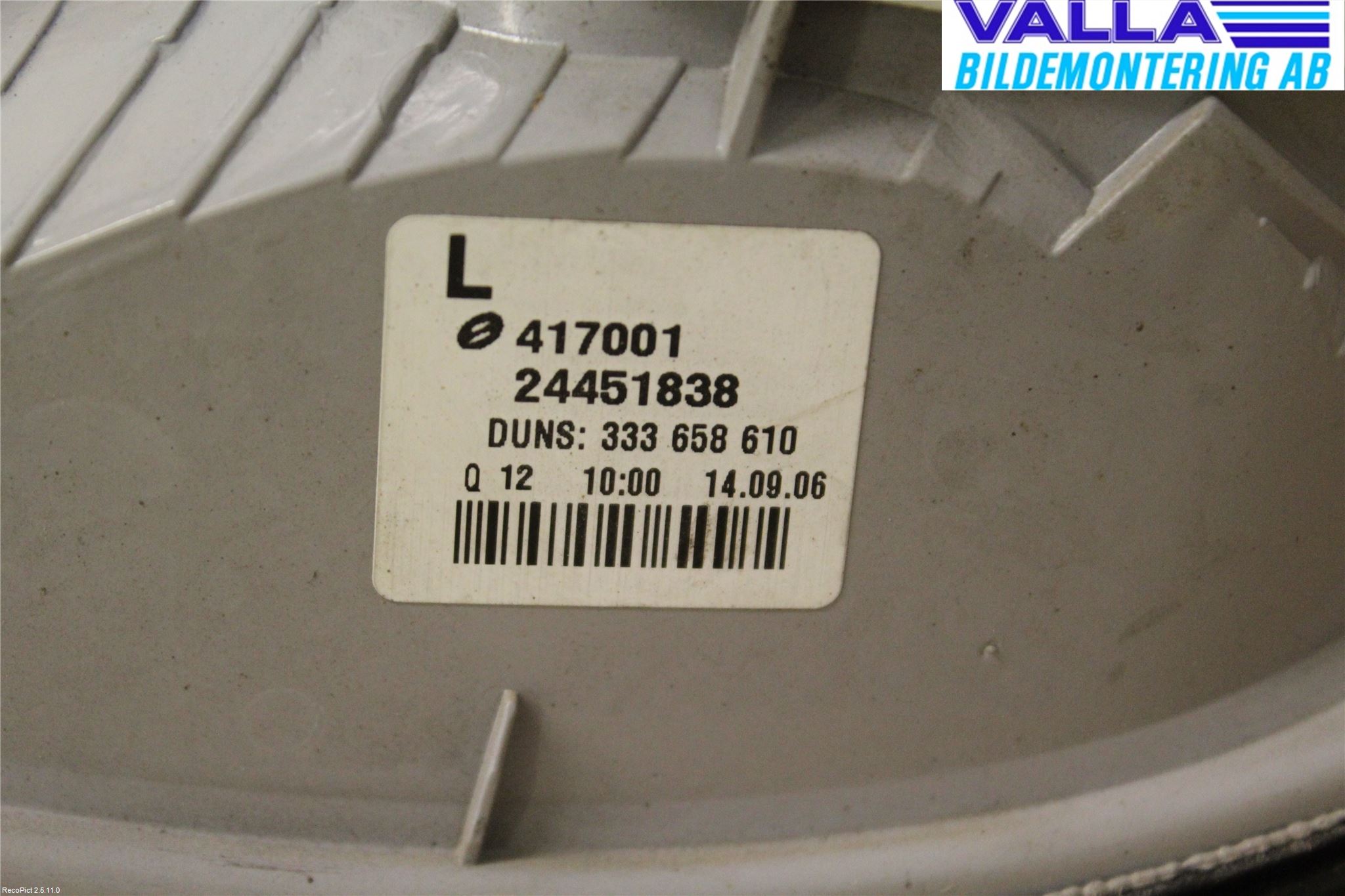 Opel ASTRA H 04-12 Bakljus Vänster