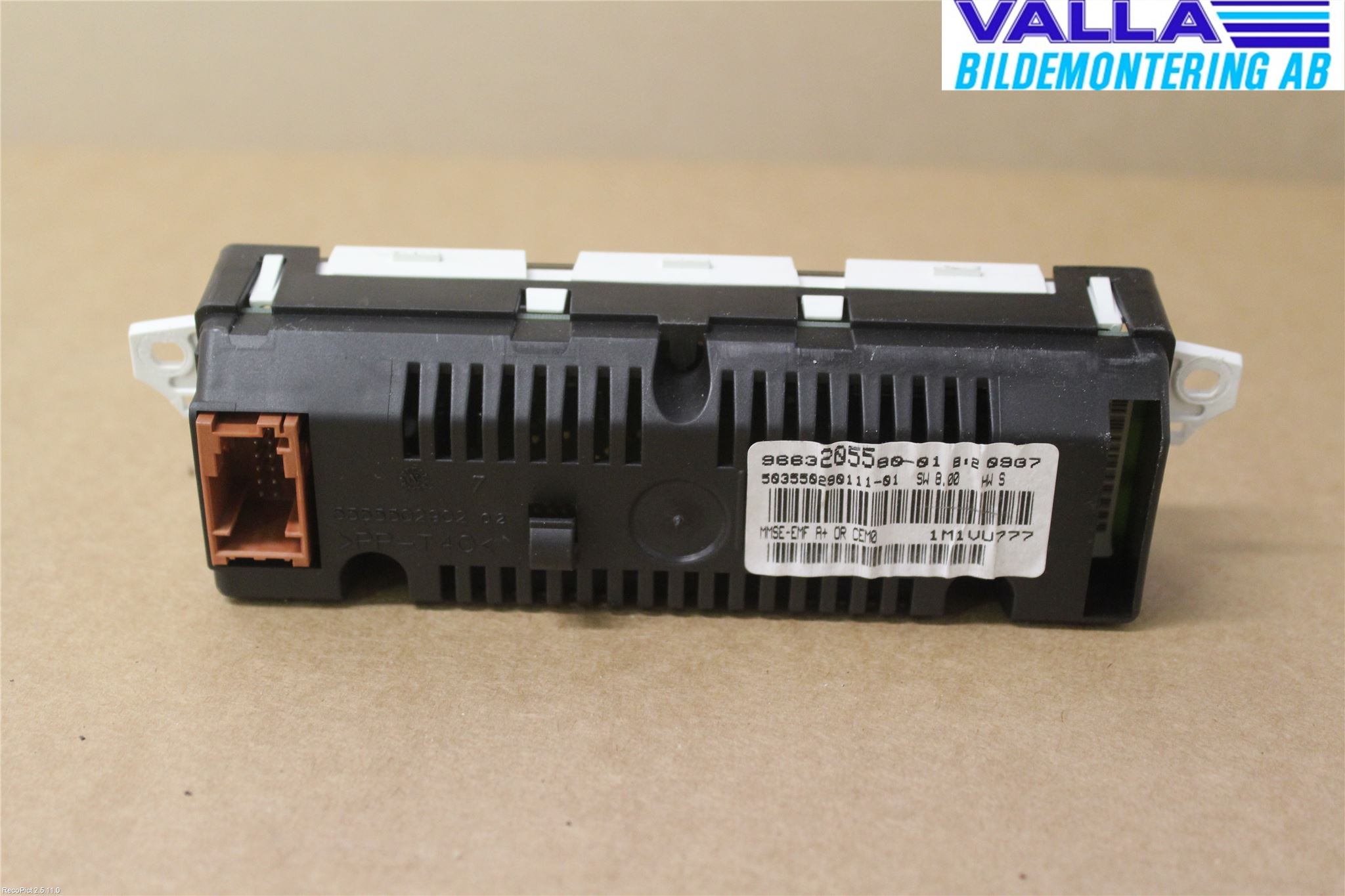 Peugeot 207 Kontrolldisplay