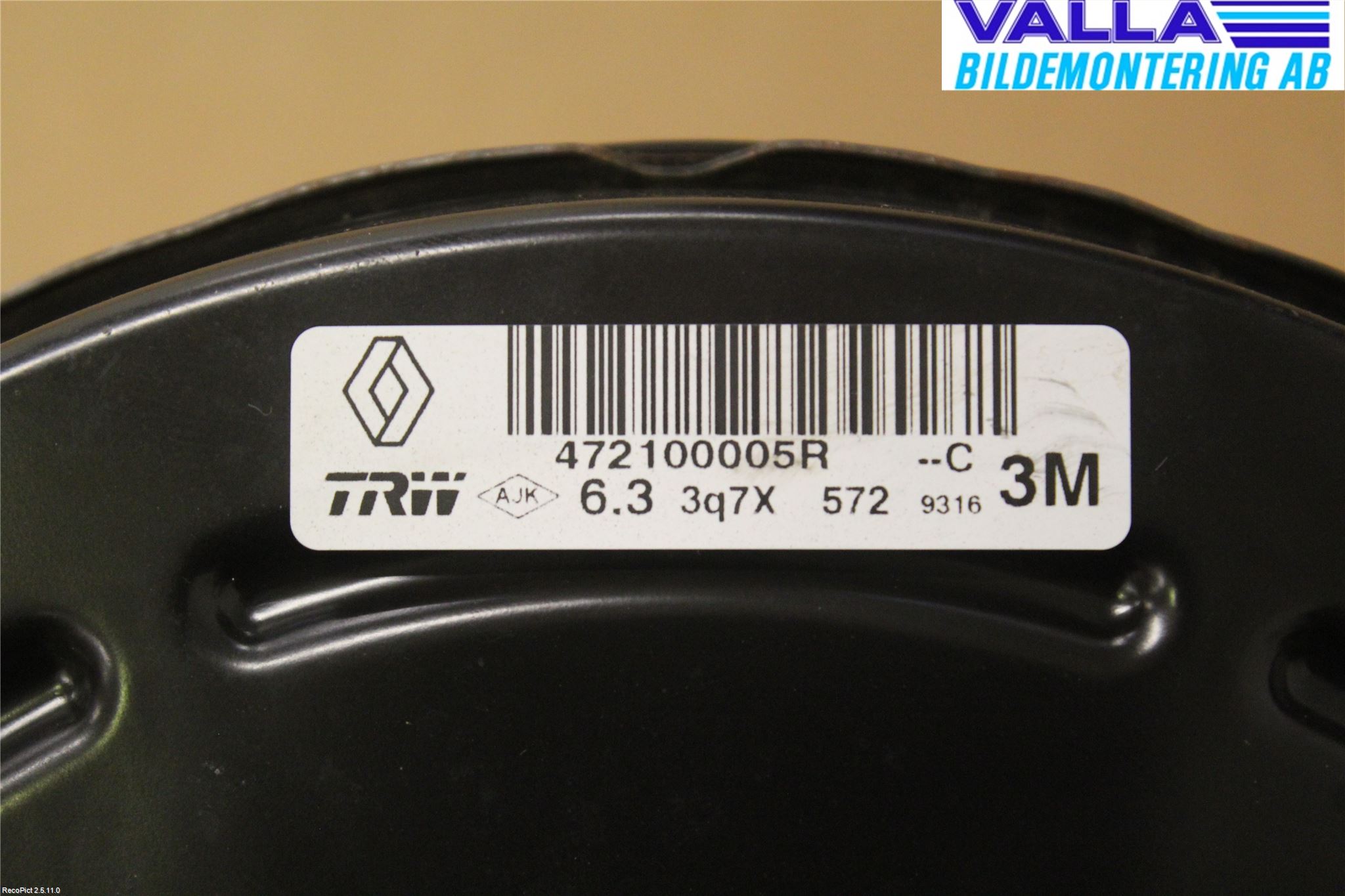 Renault MEGANE III 09-15 Bromsservo