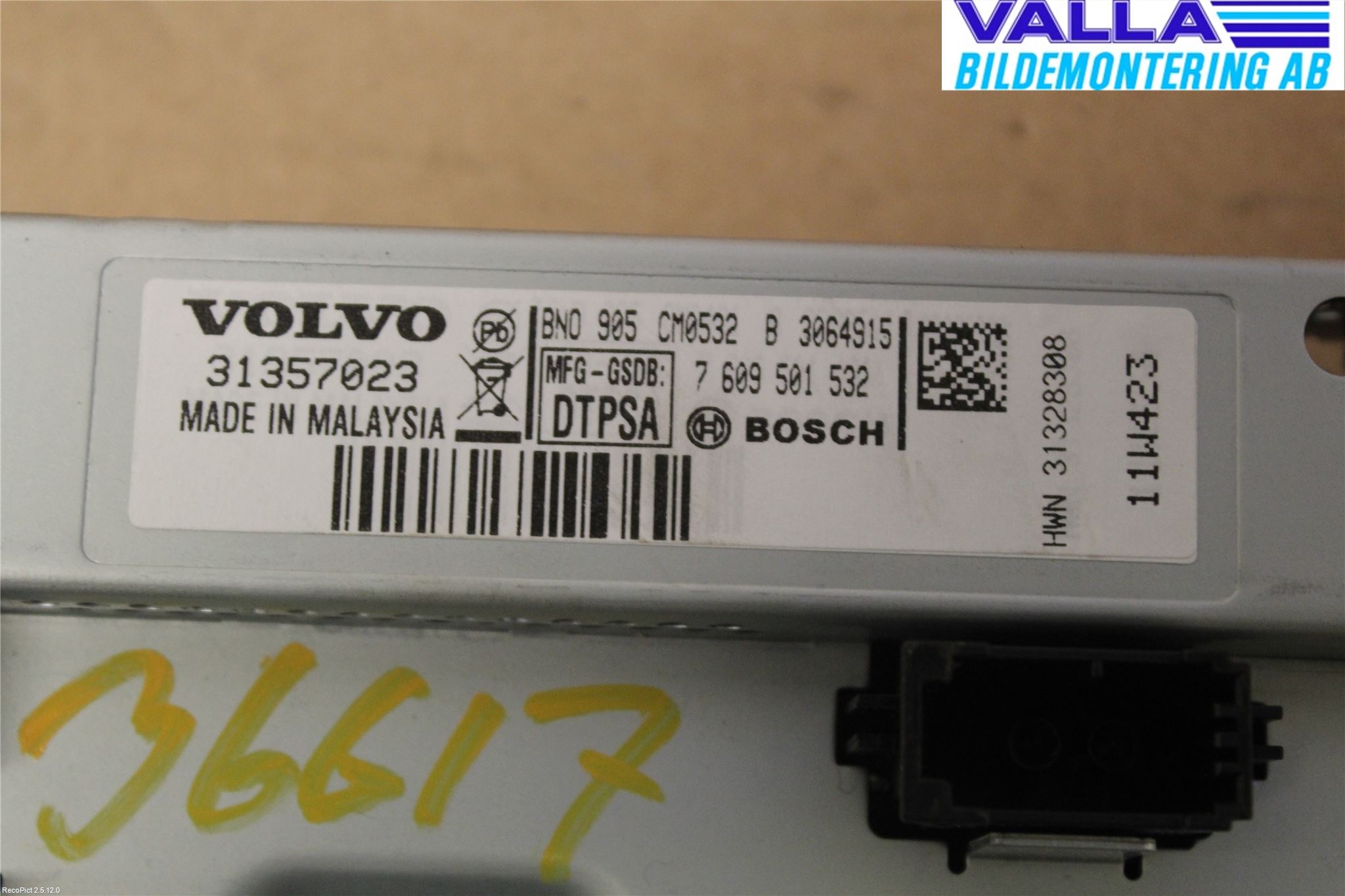 Volvo V60 11-13 Multifunktionsdisplay