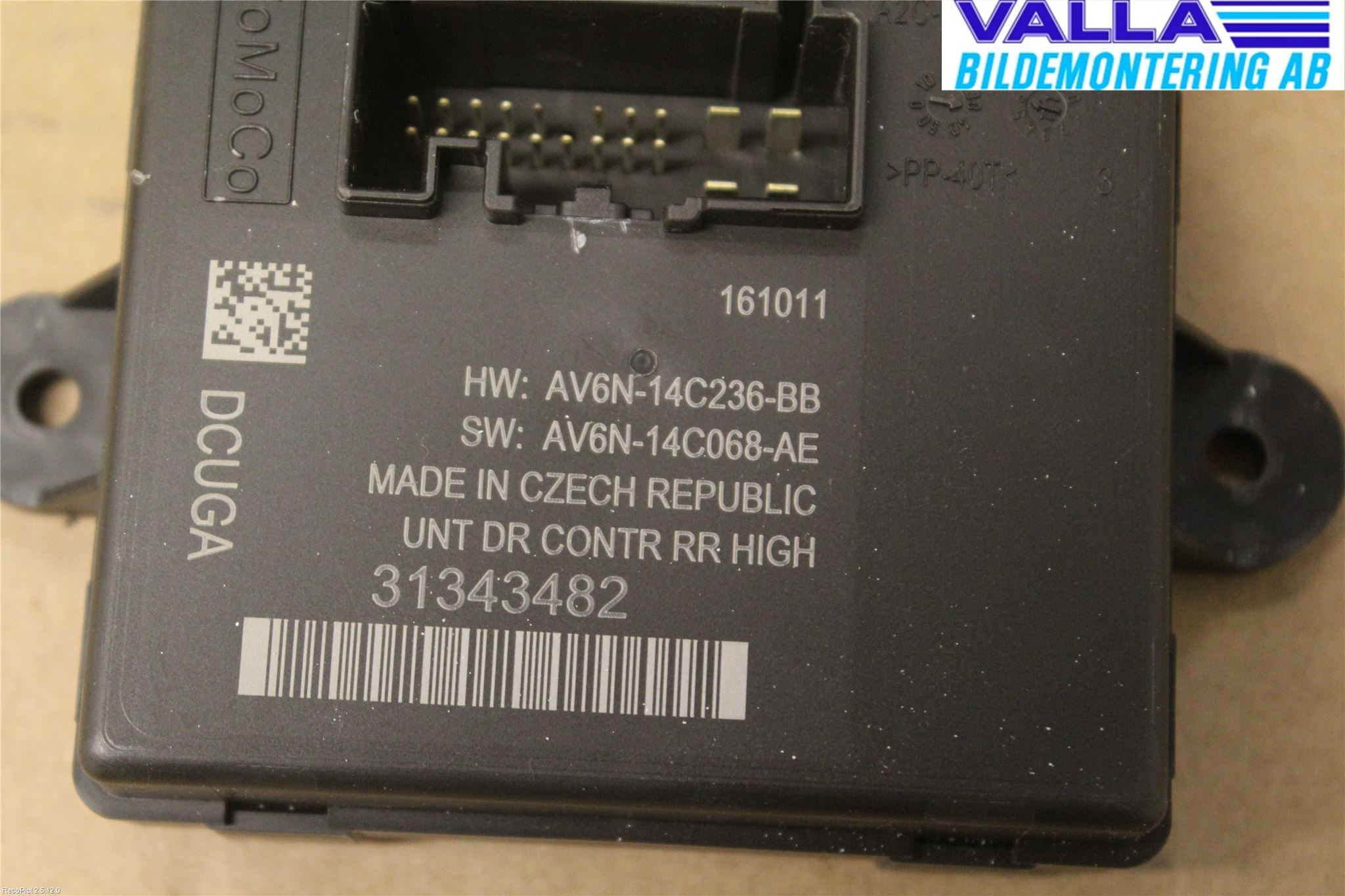 Volvo V60 11-13 Styrenhet Dörr