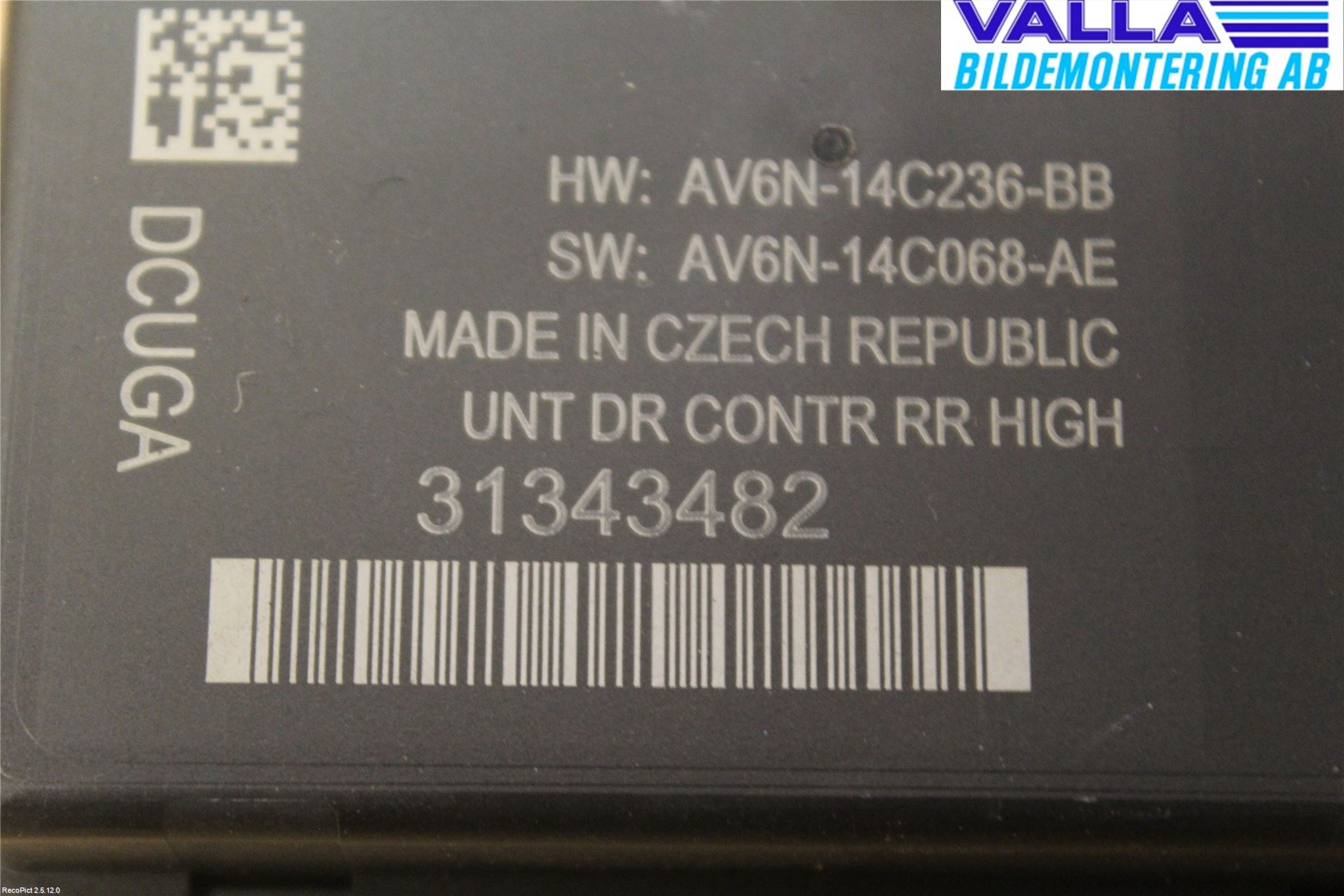 Volvo V60 11-13 Styrenhet Dörr