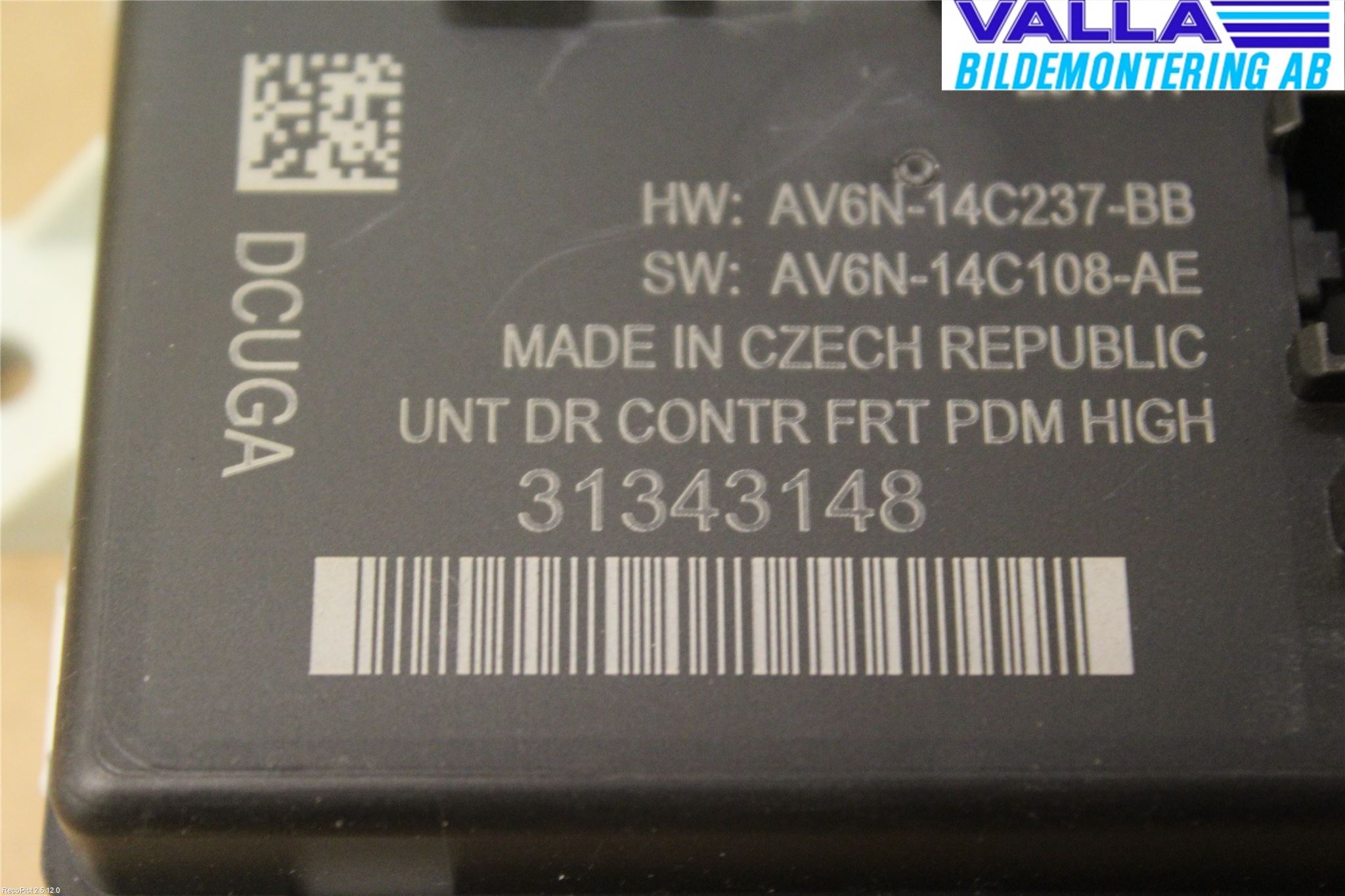 Volvo V60 11-13 Styrenhet Dörr