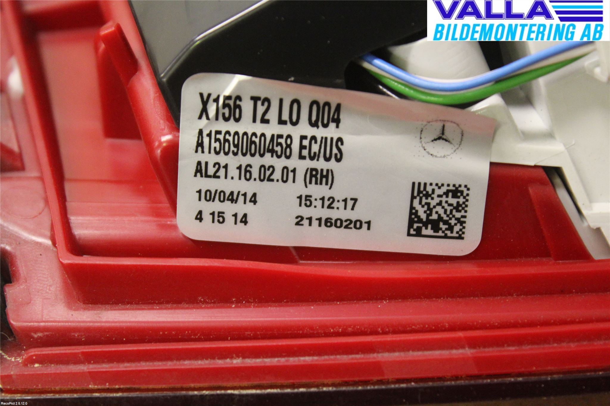 Mercedes-Benz MB GLA-KLASS (X156) 13-20 Bakljus Lucka Hö