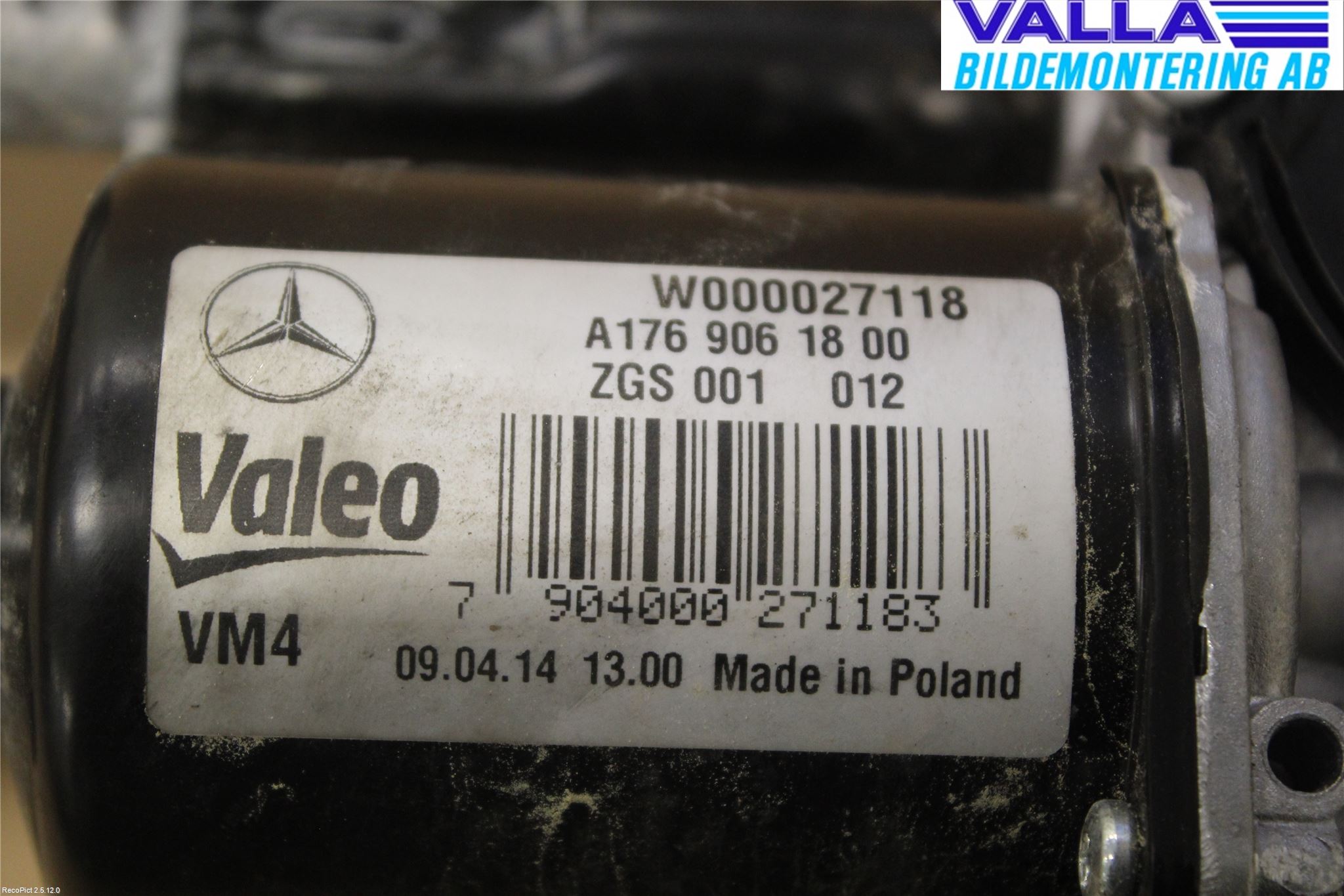 Mercedes-Benz MB GLA-KLASS (X156) 13-20 Torkarmekanism Vindruta