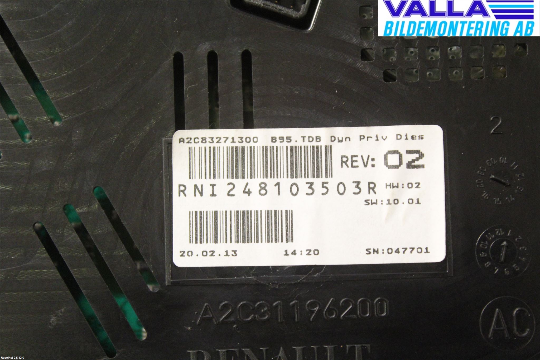 Renault MEGANE III 09-15 Instrument Komb