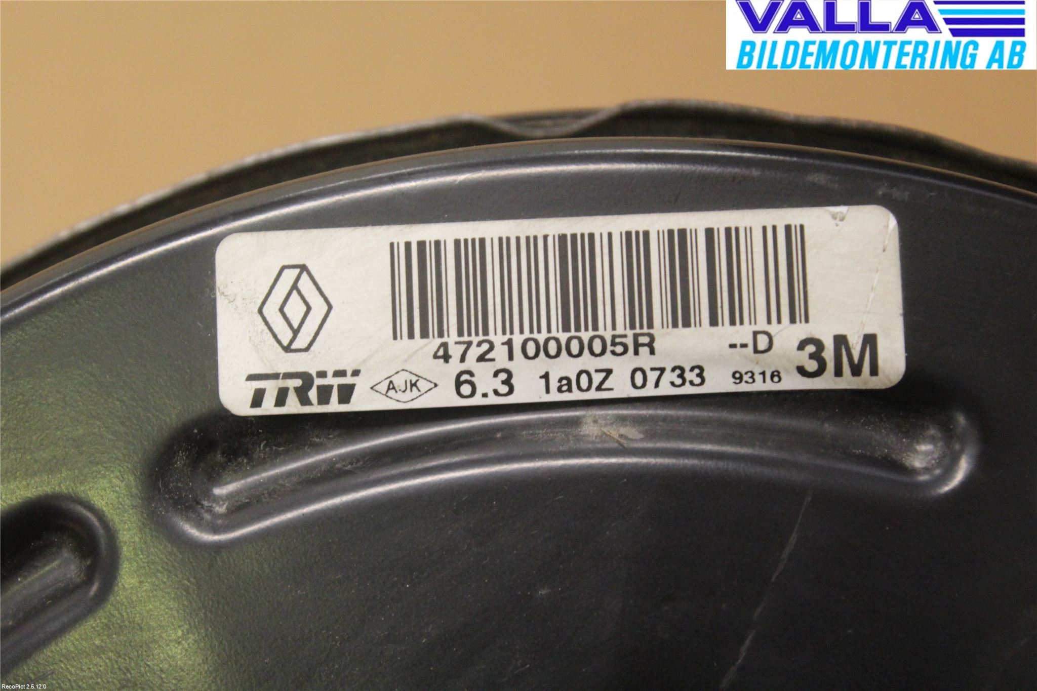 Renault MEGANE III 09-15 Bromsservo