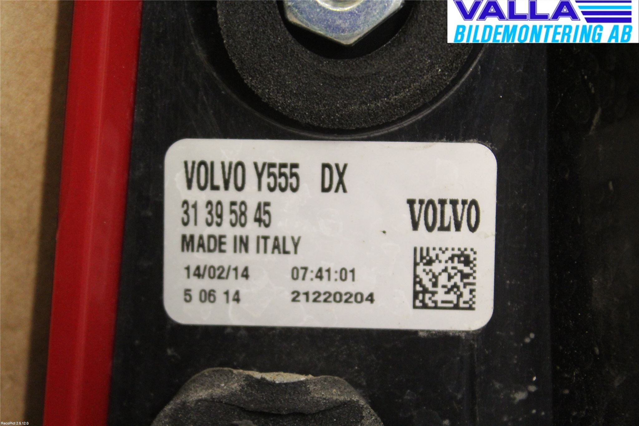 Volvo V40 12-19 Bakljus Höger