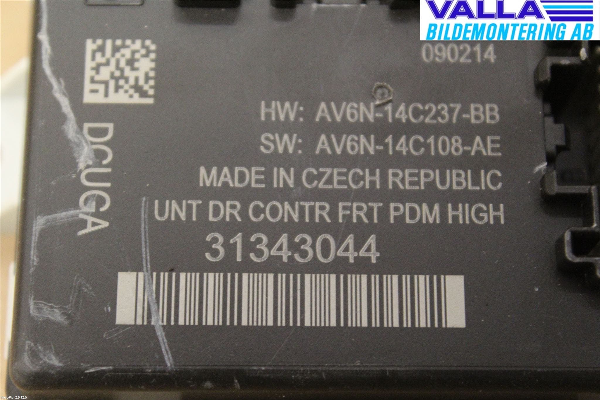 Volvo V40 12-19 Styrenhet Dörr