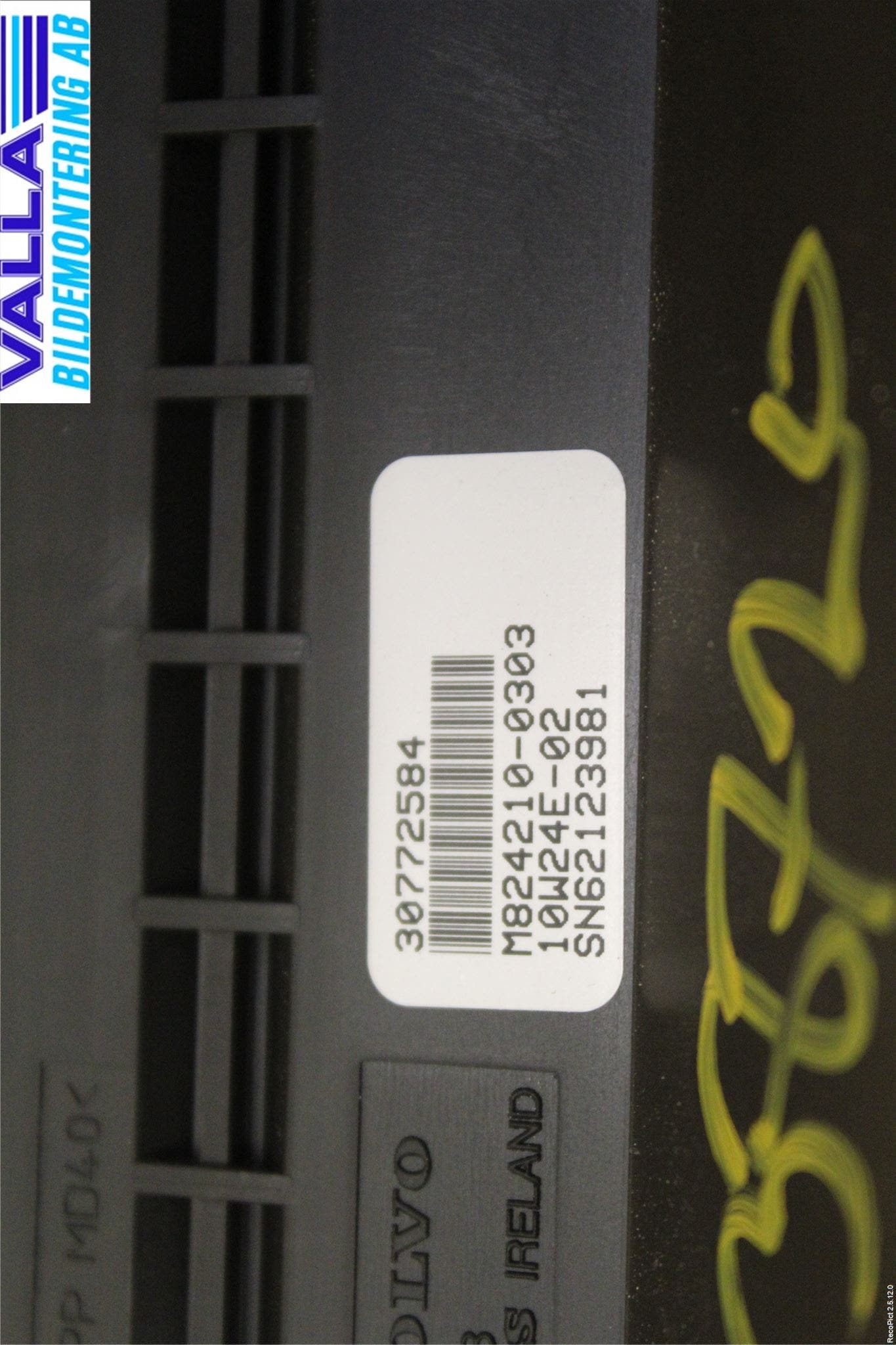 Volvo XC60 09-13 Kontrolldisplay