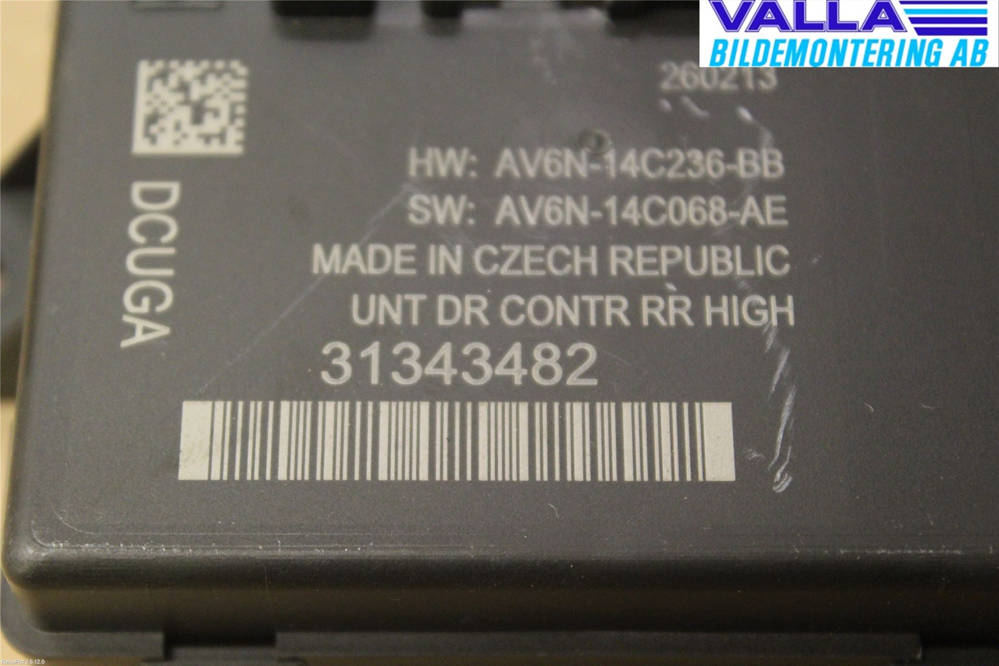 Volvo V60 11-13 Styrenhet Dörr