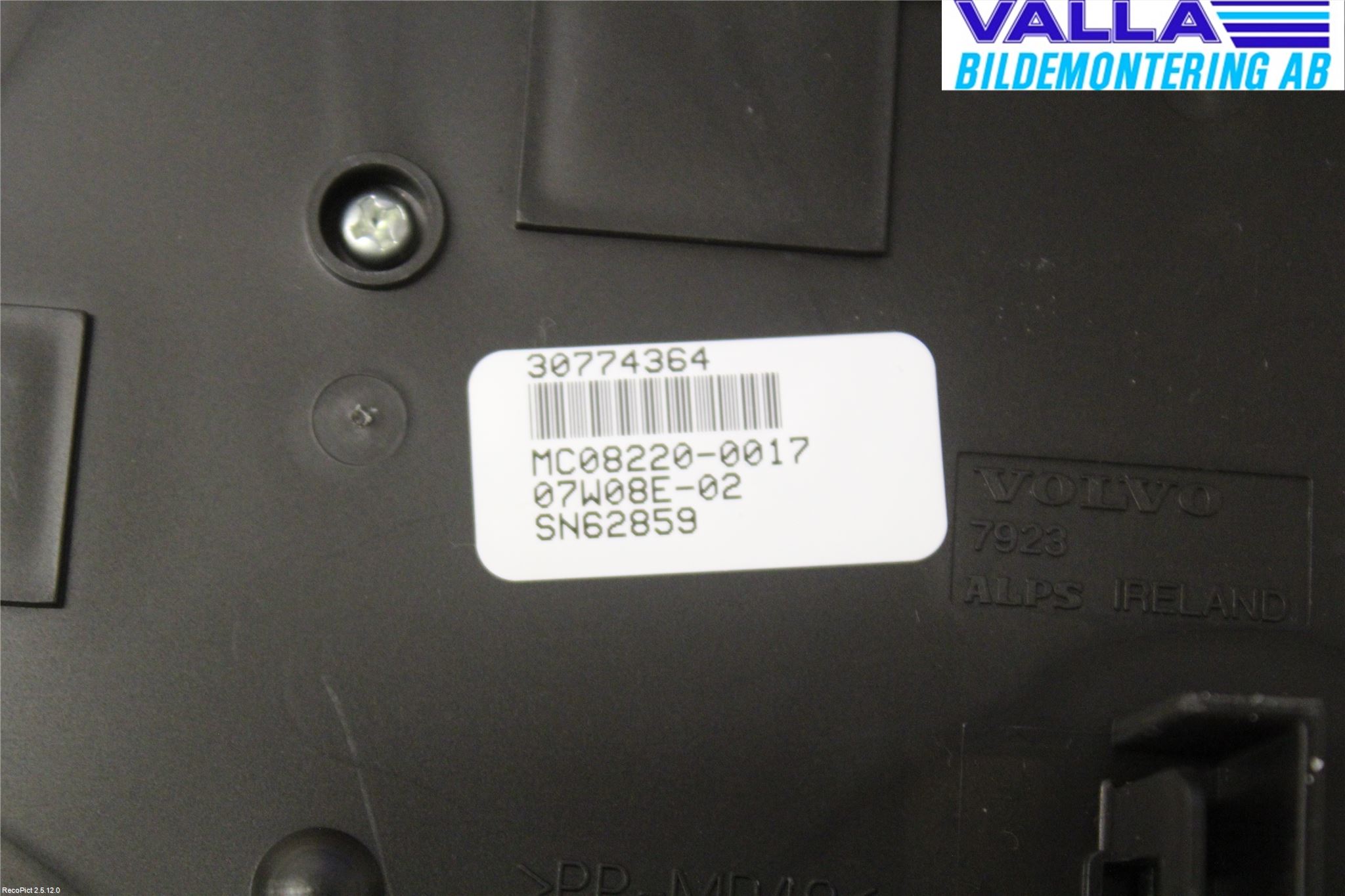 Volvo S80 07-13 Värmereglage