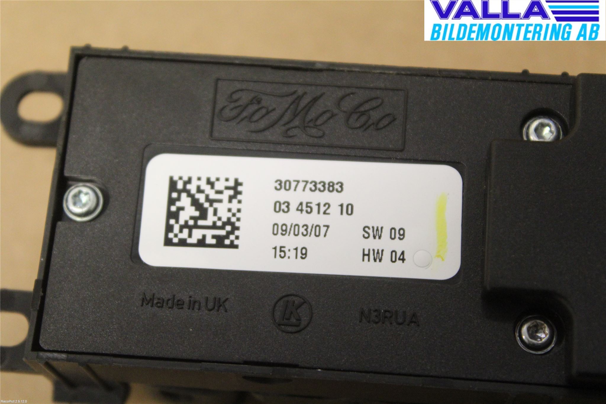 Volvo S80 07-13 Strömställare Elhiss