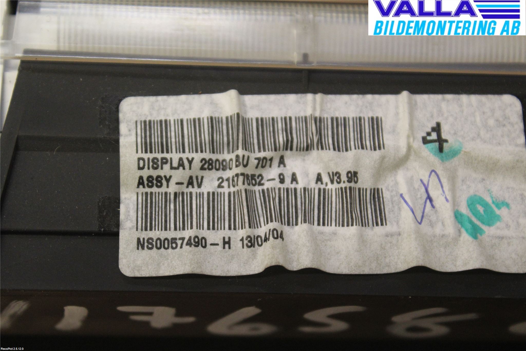 Nissan ALMERA    00-06 Kontrolldisplay