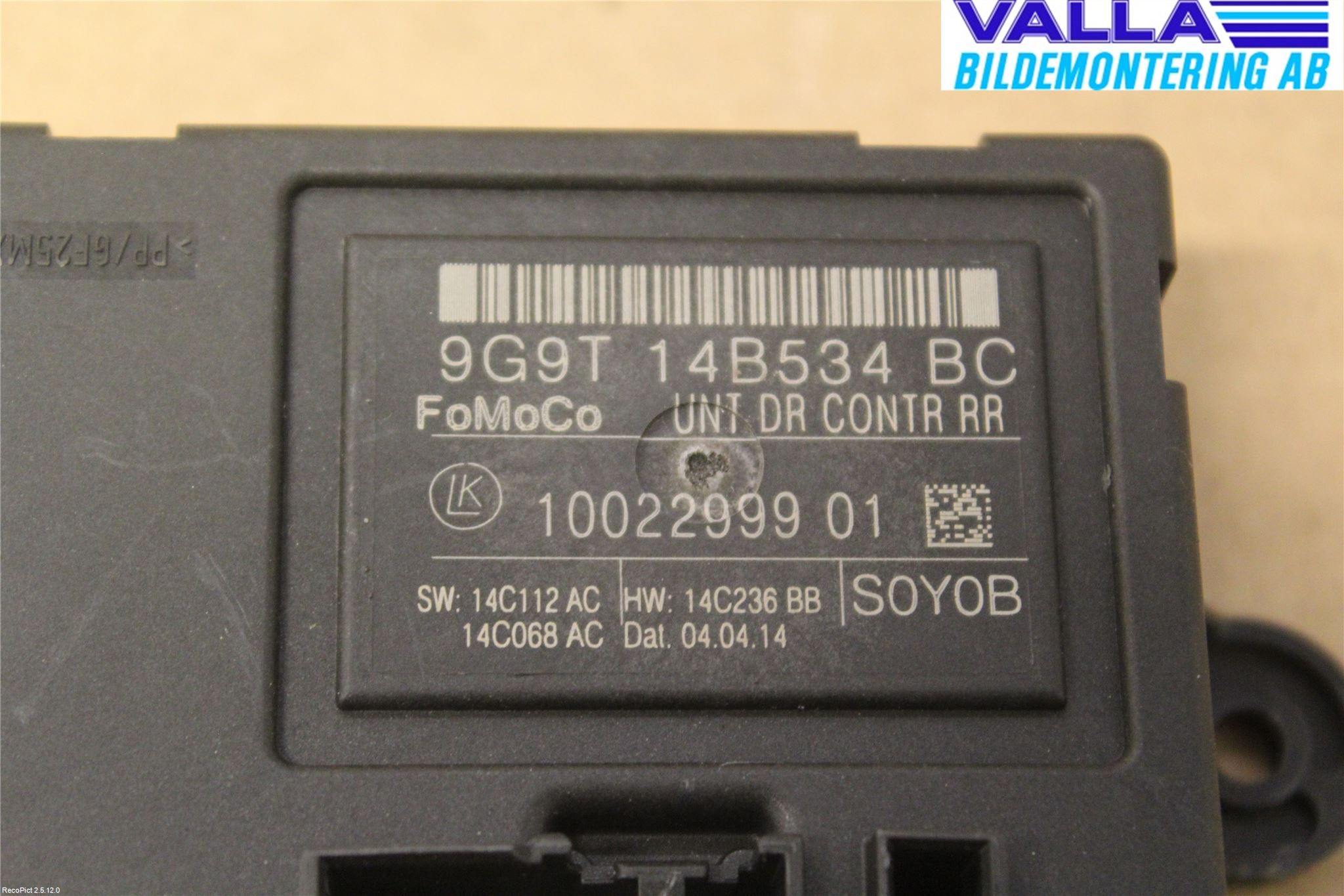 Volvo V70 14-16 Styrenhet Dörr