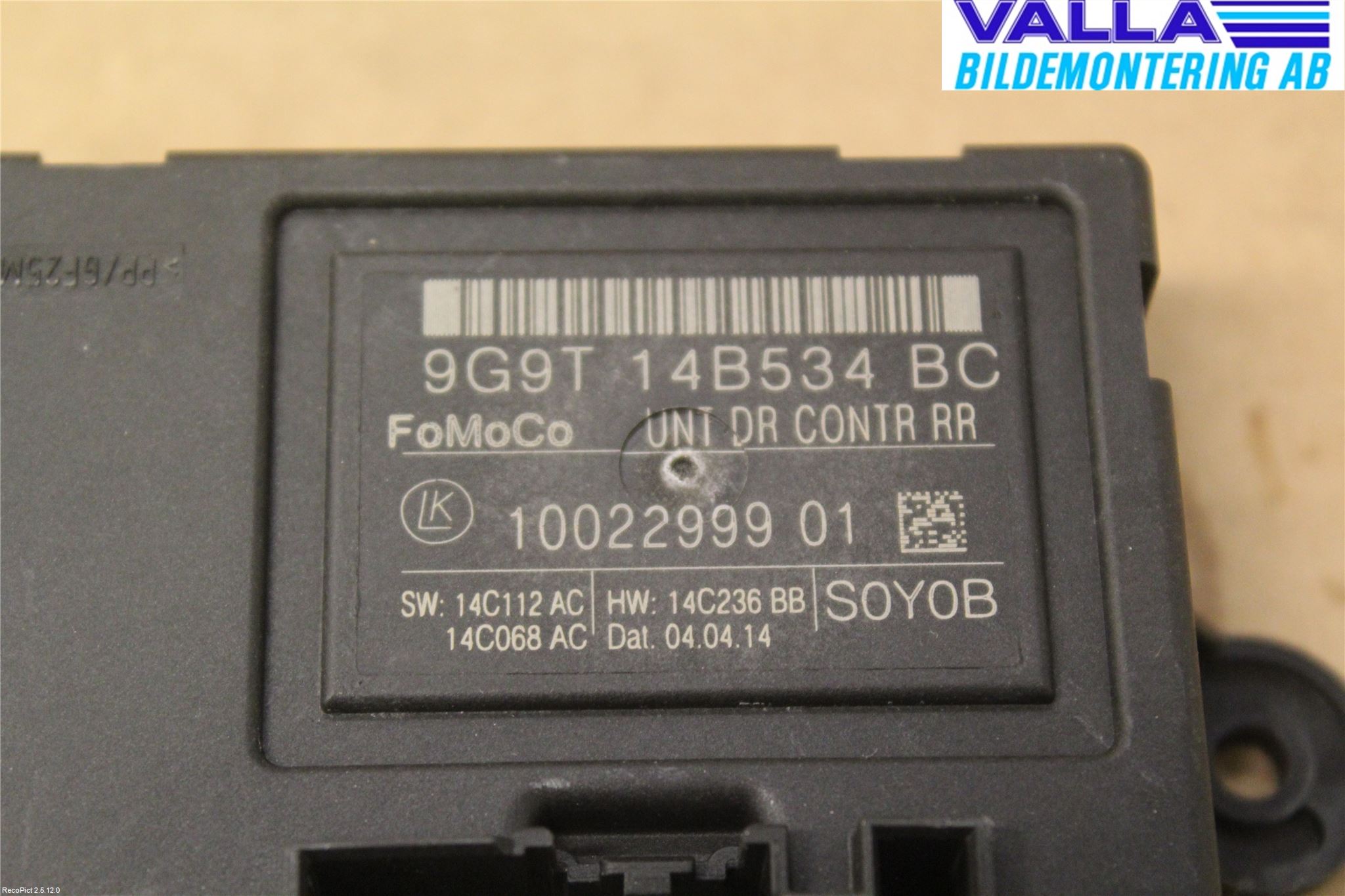 Volvo V70 14-16 Styrenhet Dörr